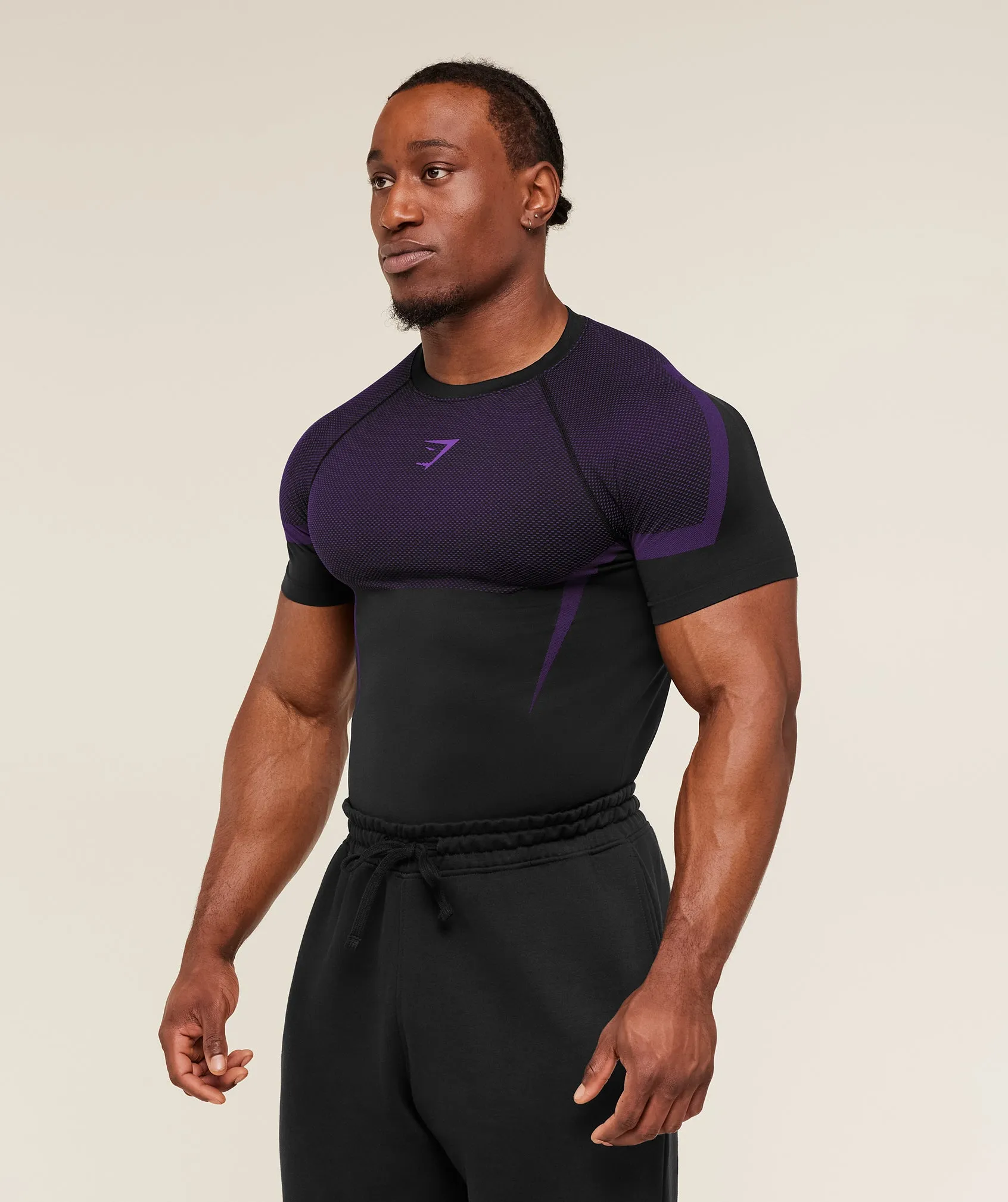 Gymshark Onyx 5.0 Seamless T-Shirt - Black/Athletic Purple sold by Gymshark product image thumbnail 3