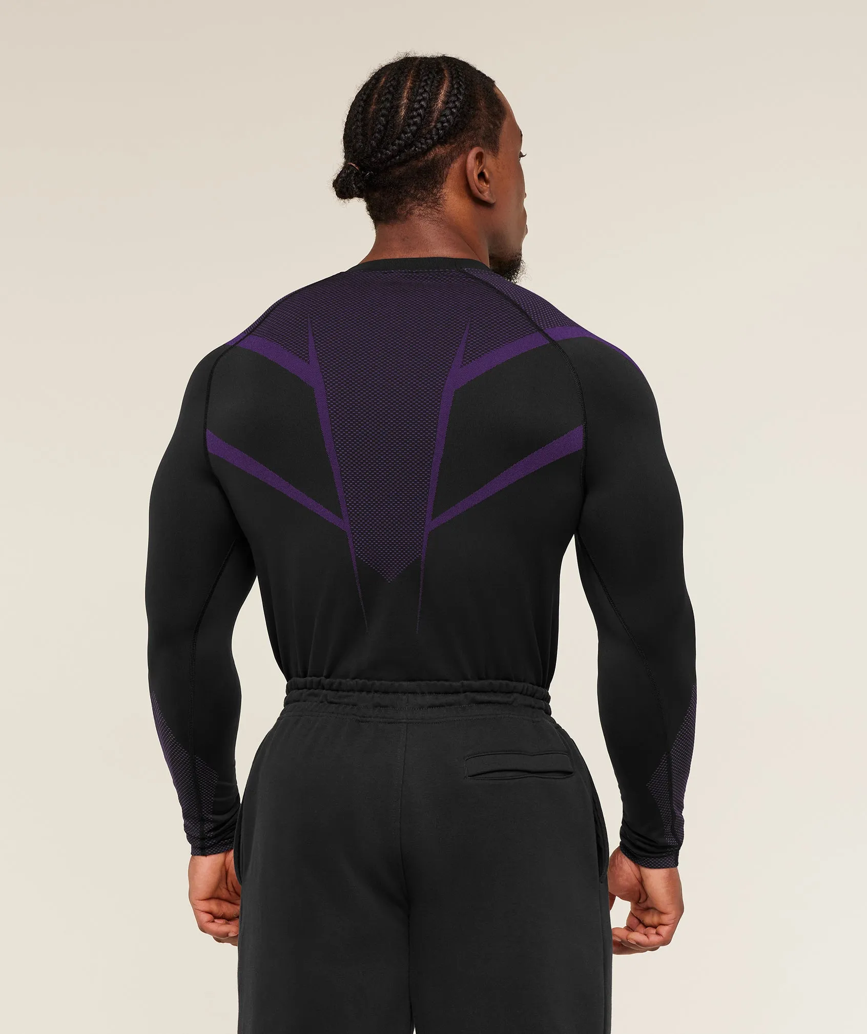 Gymshark Onyx 5.0 Seamless Long Sleeve T-Shirt - Black/Athletic Purple sold by Gymshark product image thumbnail 2