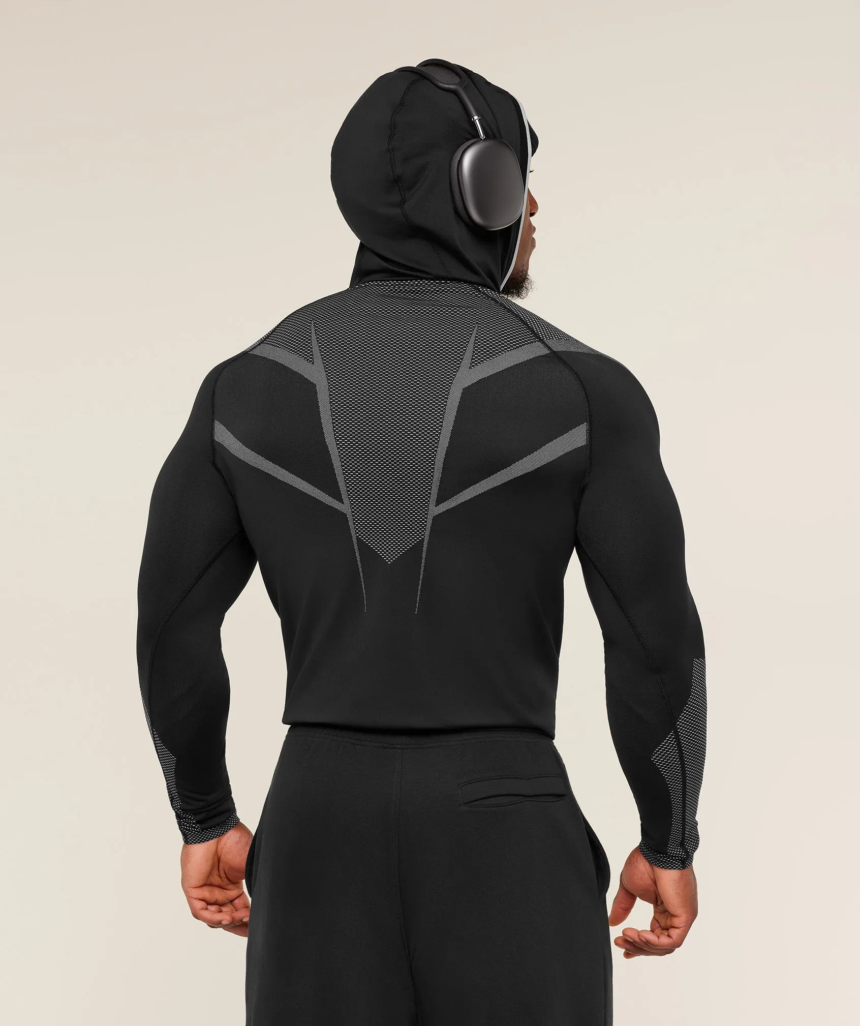 Gymshark Onyx 5.0 Seamless Hoodie - Black/Light Grey sold by Gymshark product image thumbnail 3