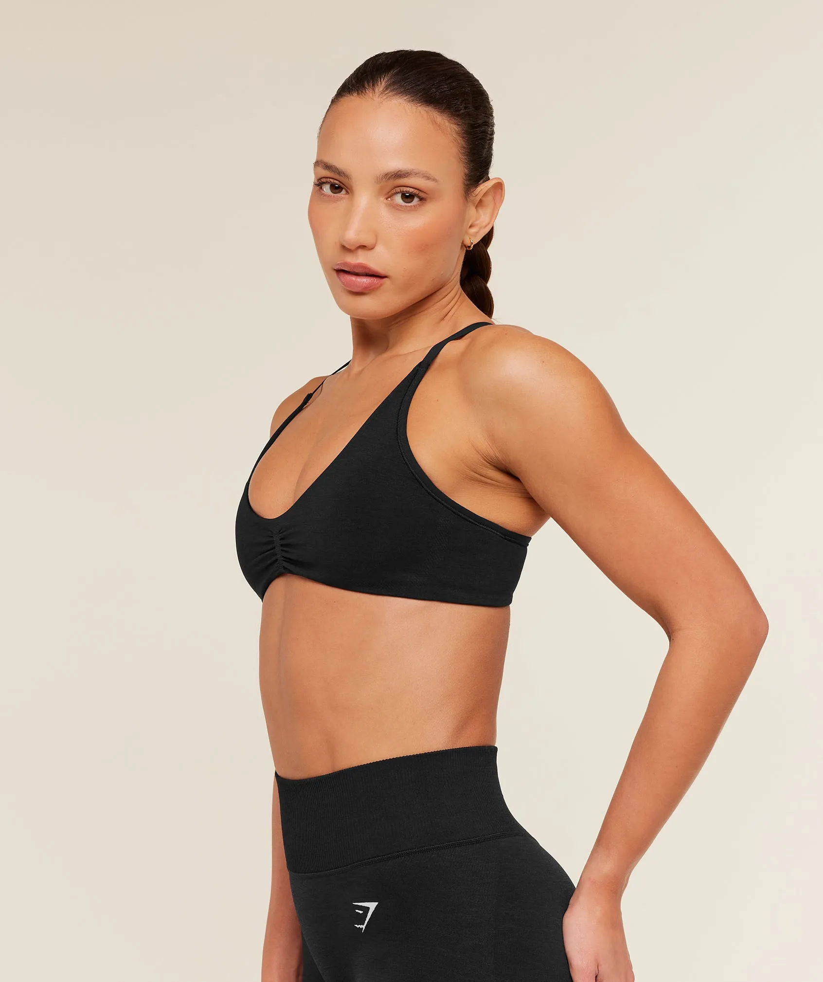Gymshark Interval Seamless Light Support Sports Bra - Black sold by Gymshark product image thumbnail 4