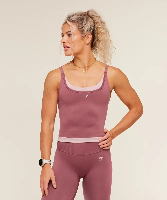 Gymshark Interval Seamless Midi Tank - Reset Pink/Light Pink made by Gymshark