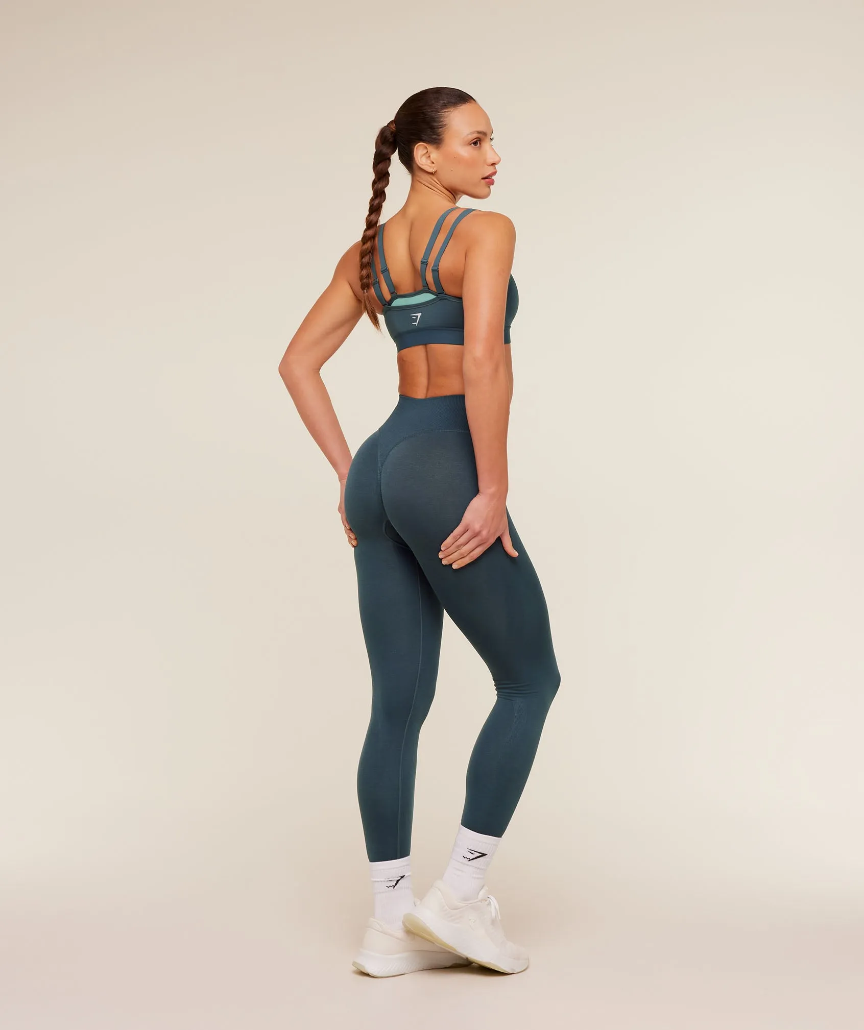 Gymshark Interval Seamless Leggings - Stealth Blue sold by Gymshark product image thumbnail 5