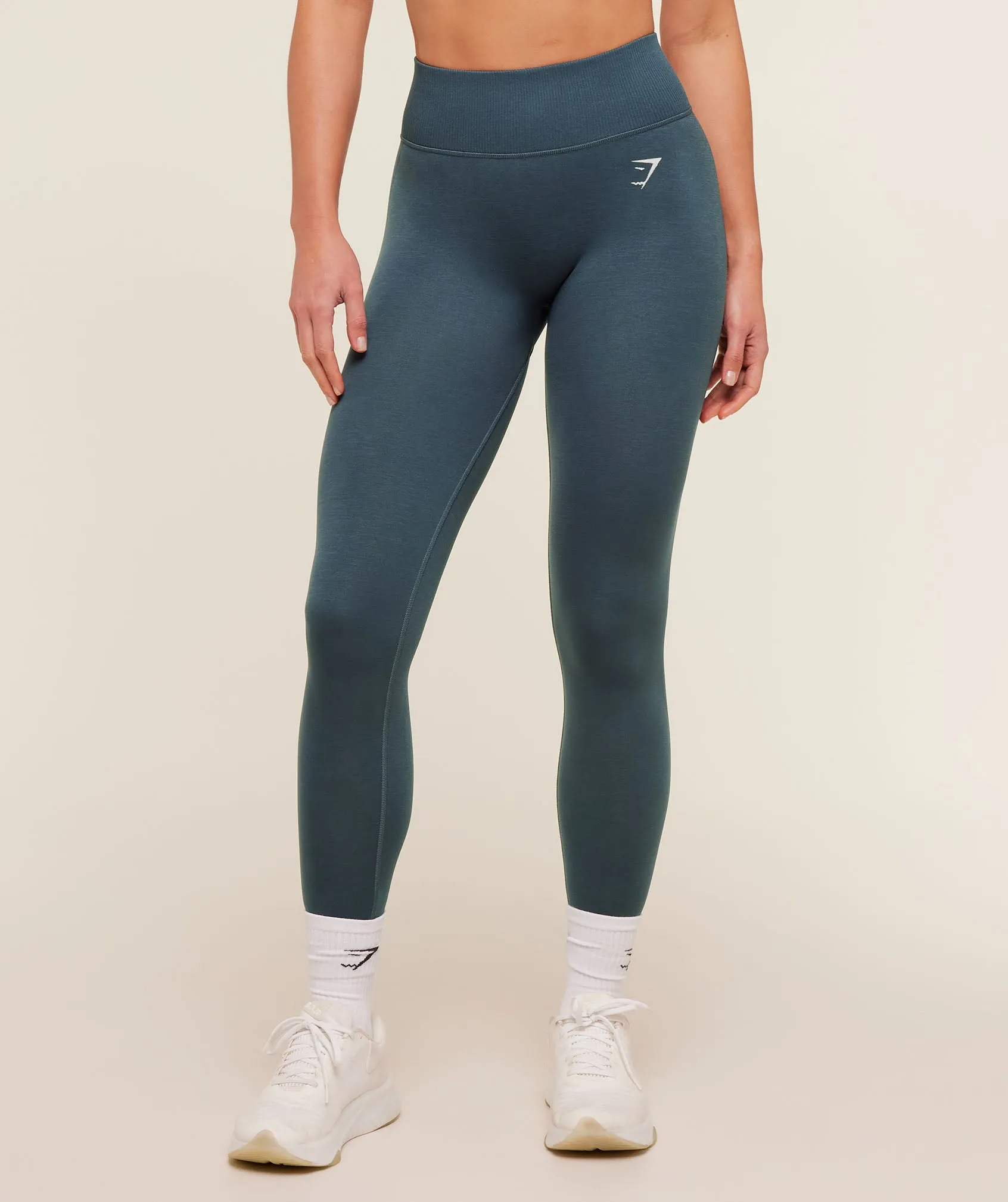 Gymshark Interval Seamless Leggings - Stealth Blue sold by Gymshark