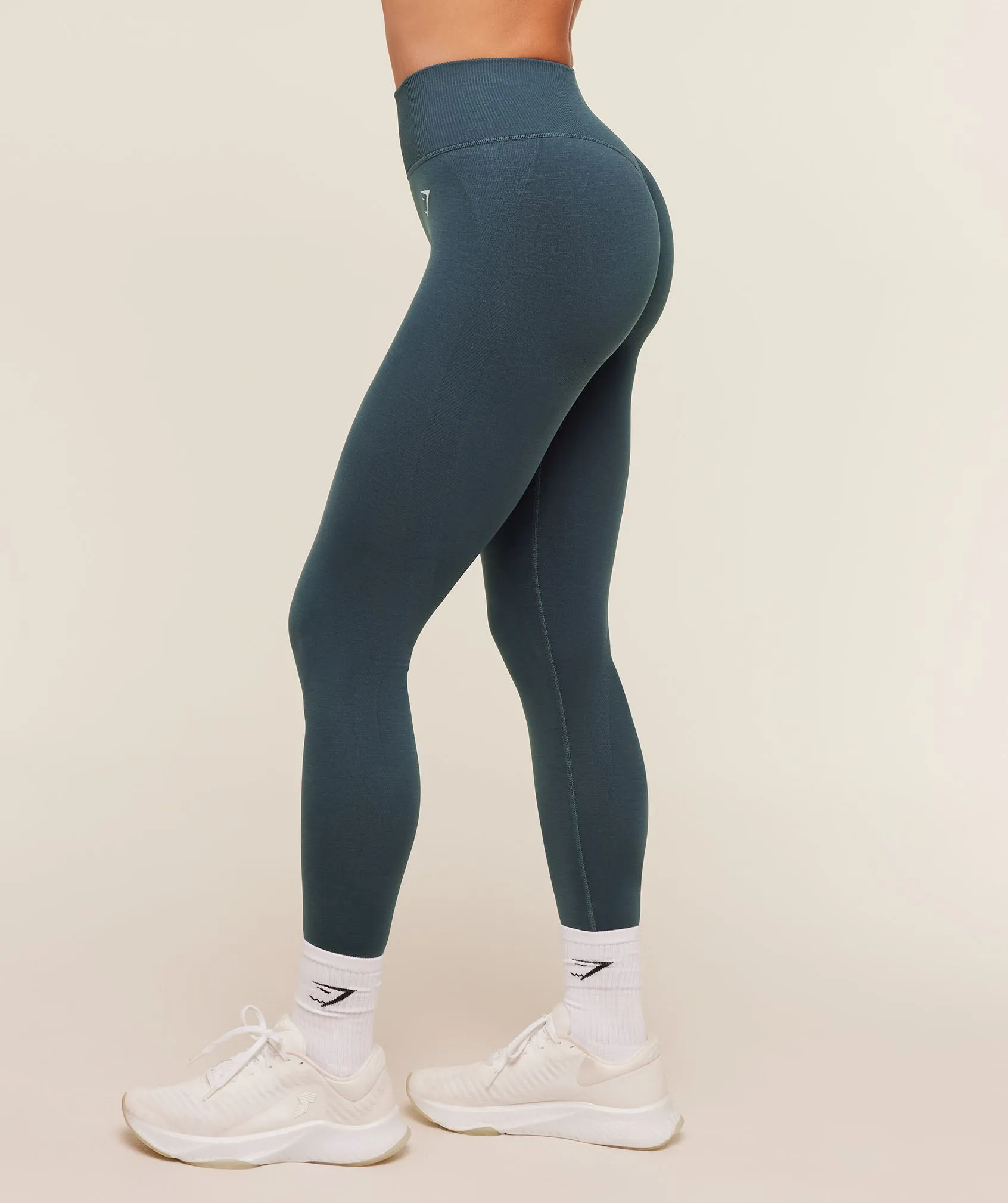 Gymshark Interval Seamless Leggings - Stealth Blue sold by Gymshark product image thumbnail 4