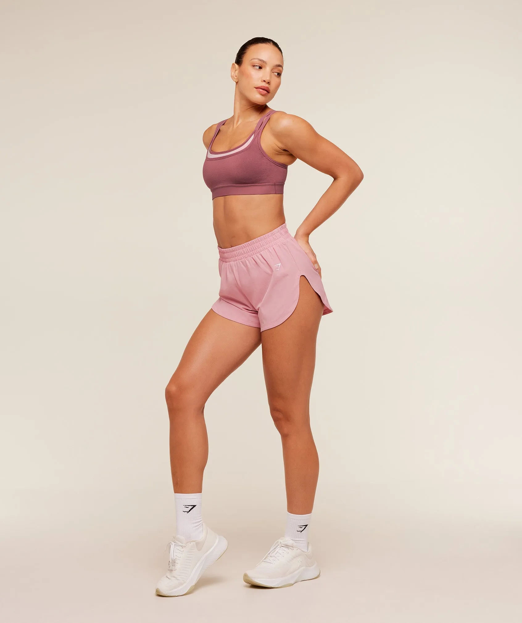 Gymshark Interval High Leg Shorts - Light Pink sold by Gymshark product image thumbnail 3