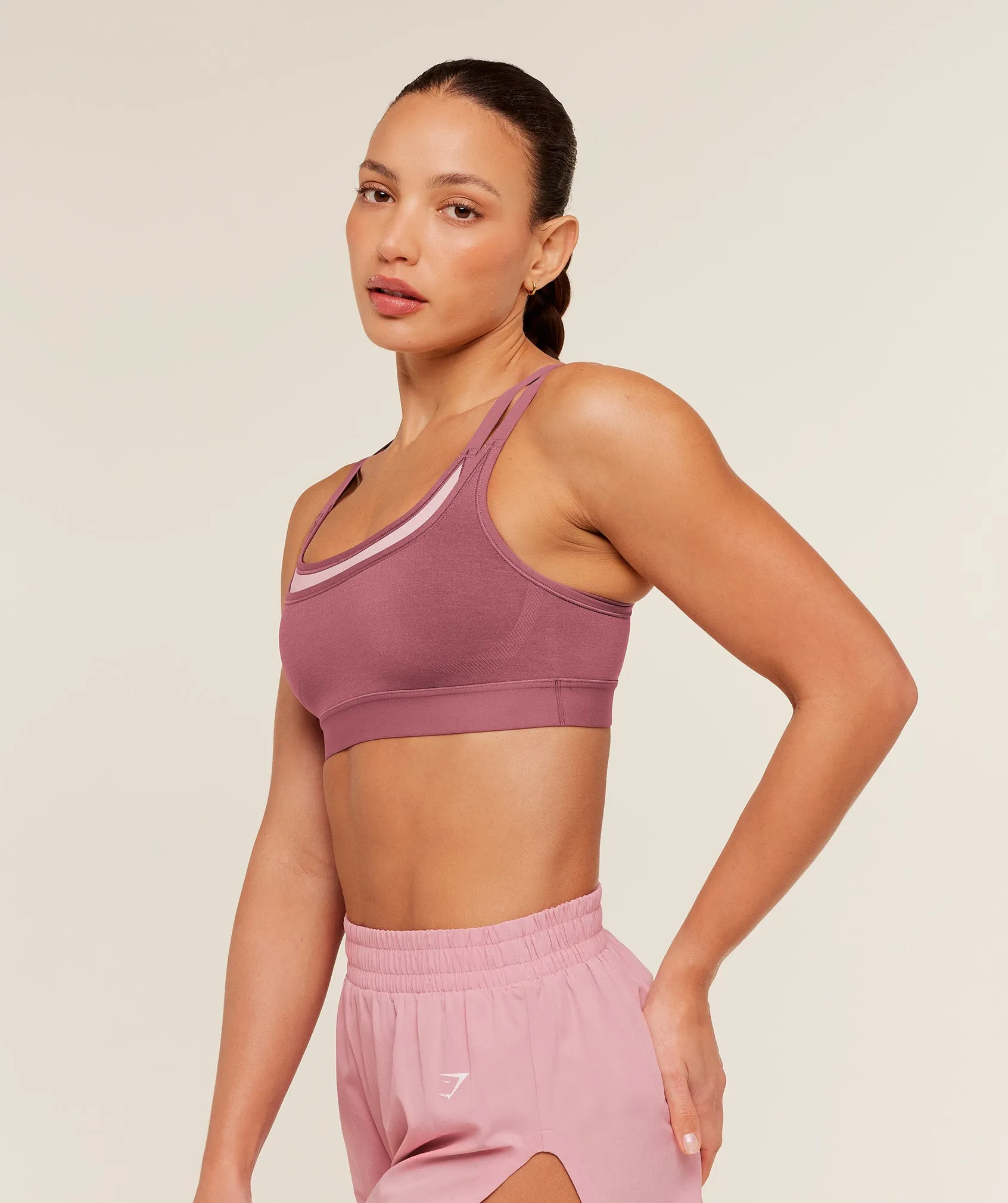 Gymshark Interval Seamless Medium Support Sports Bra - Reset Pink/Light Pink sold by Gymshark product image thumbnail 4