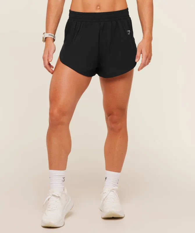 Gymshark Interval High Leg Shorts - Black made by Gymshark