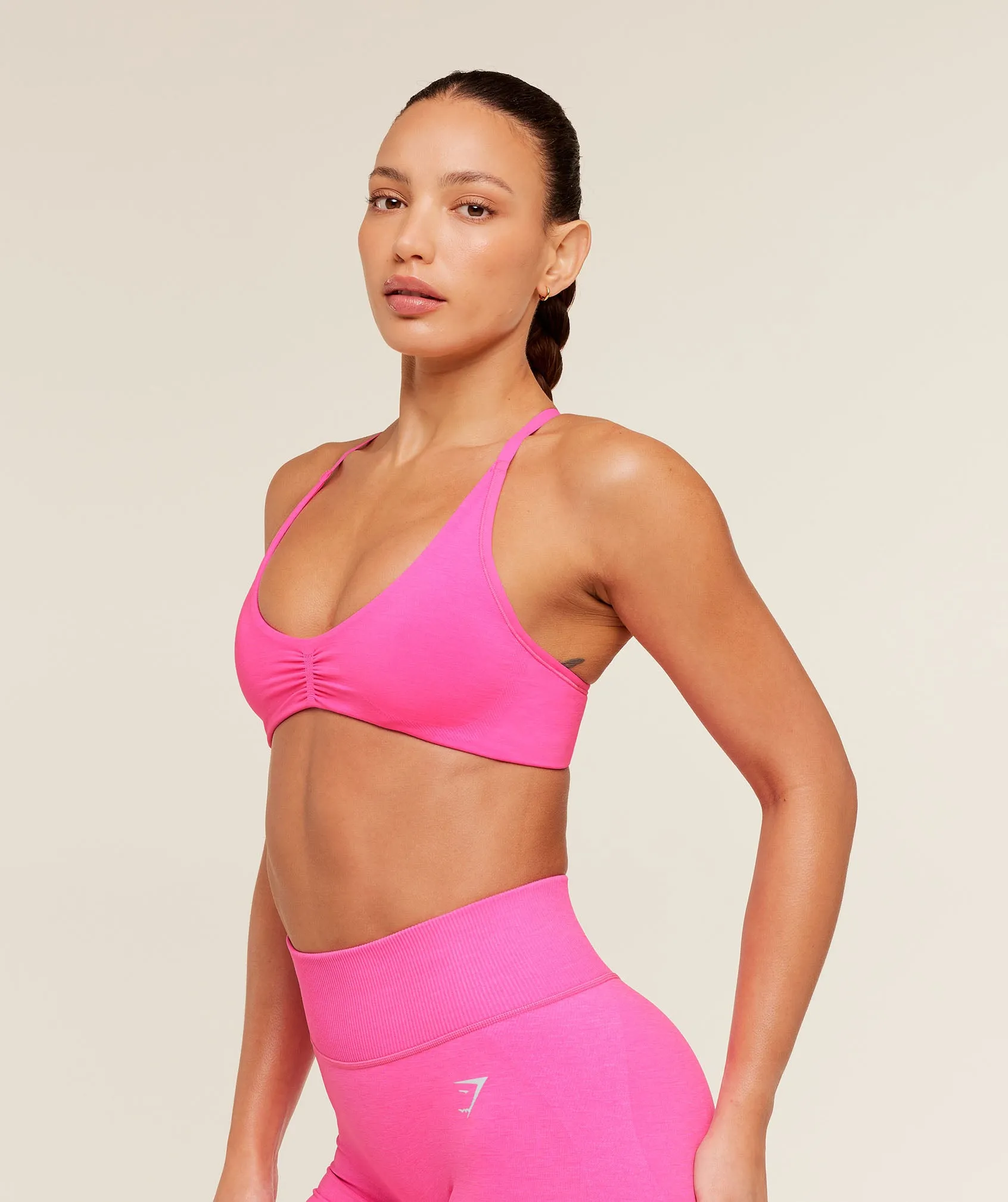 Gymshark Interval Seamless Light Support Sports Bra - Electric Pink sold by Gymshark product image thumbnail 3