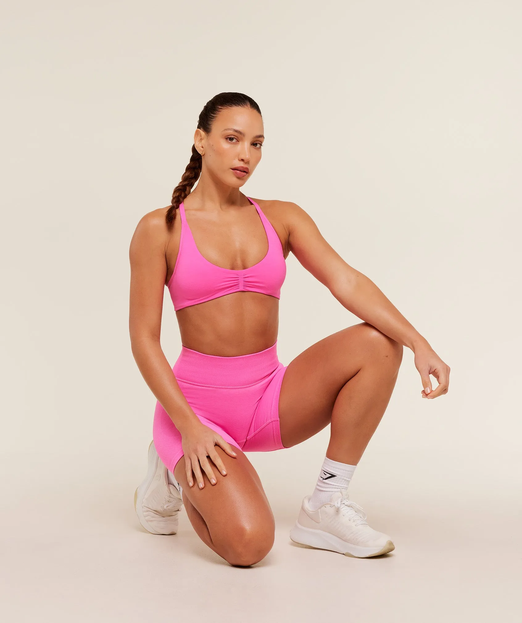 Gymshark Interval Seamless Light Support Sports Bra - Electric Pink sold by Gymshark product image thumbnail 5