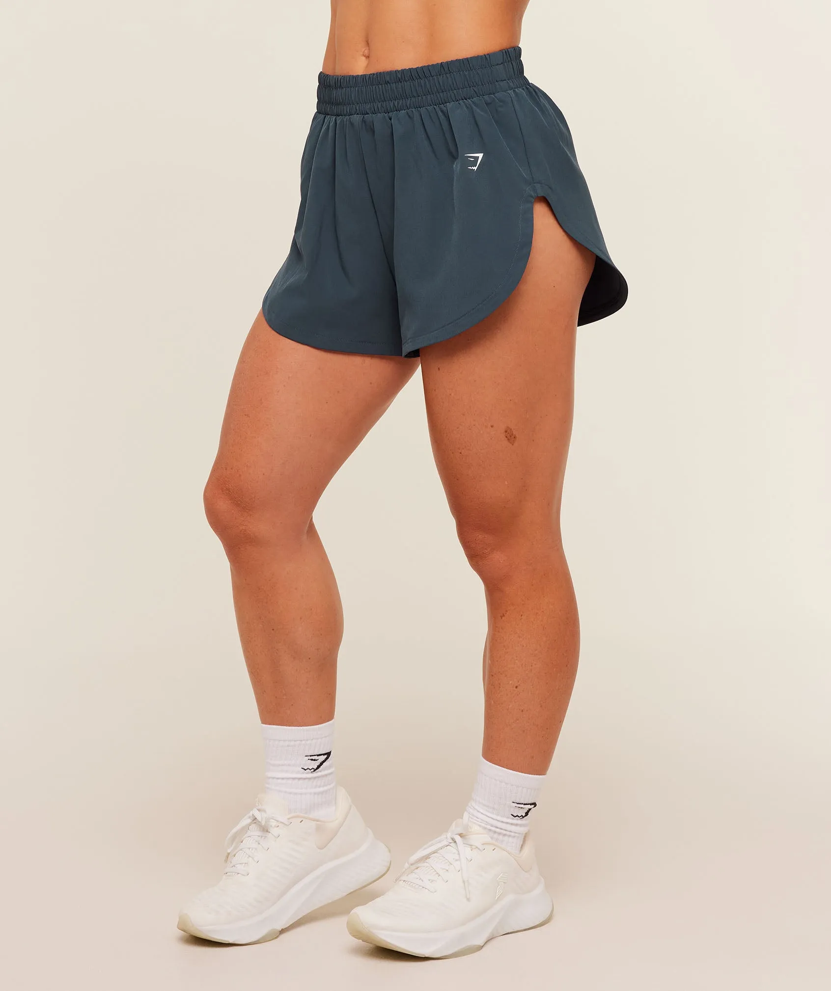 Gymshark Interval High Leg Shorts - Stealth Blue sold by Gymshark product image thumbnail 4