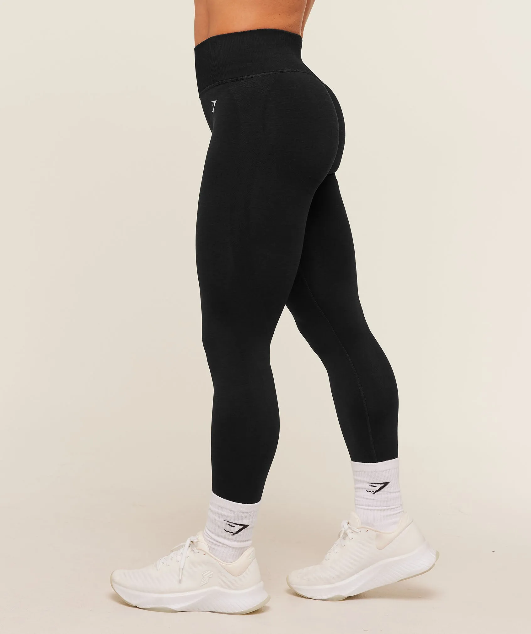 Gymshark Interval Seamless Leggings - Black sold by Gymshark product image thumbnail 4