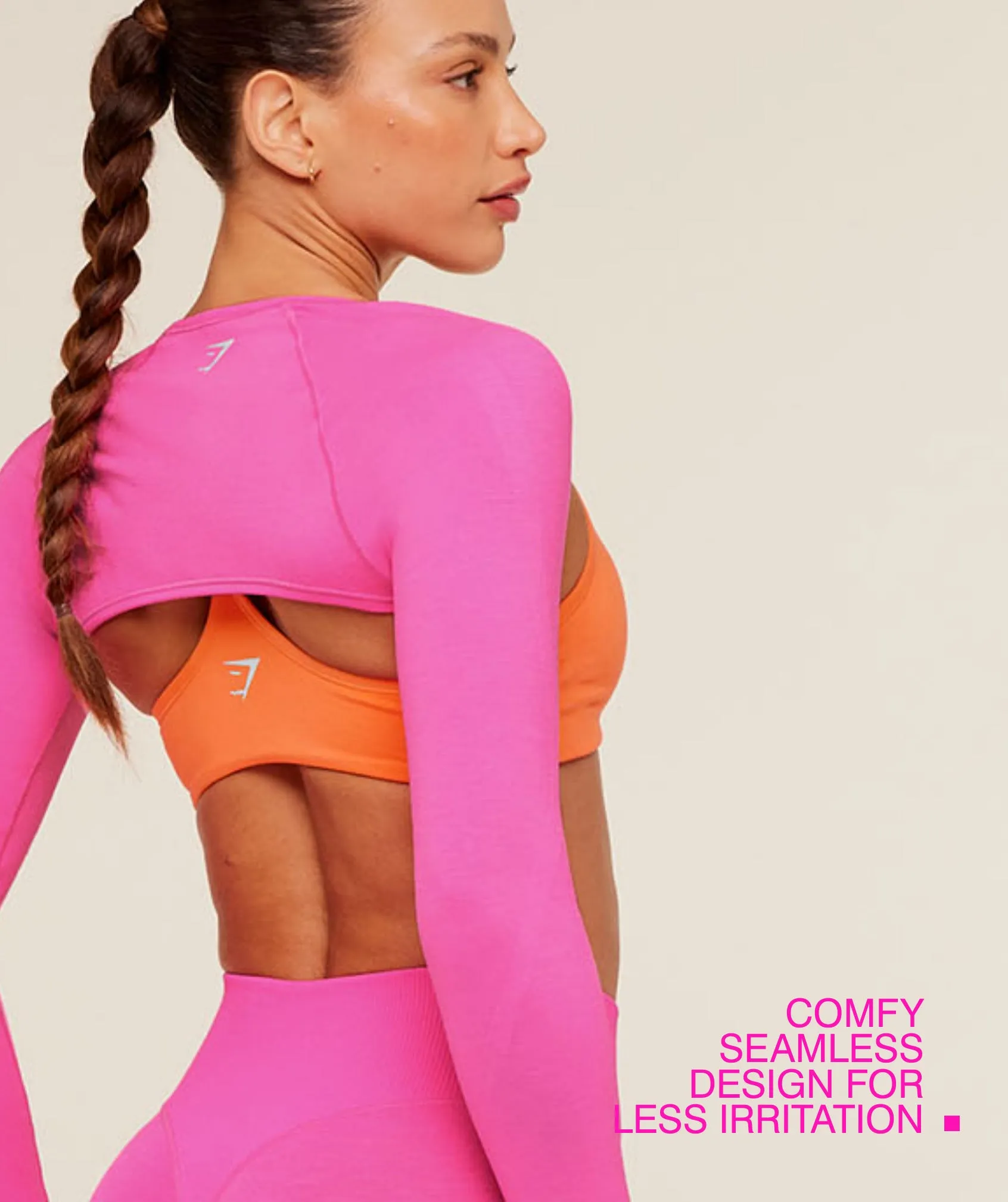 Gymshark Interval Seamless Shrug - Electric Pink sold by Gymshark product image thumbnail 2