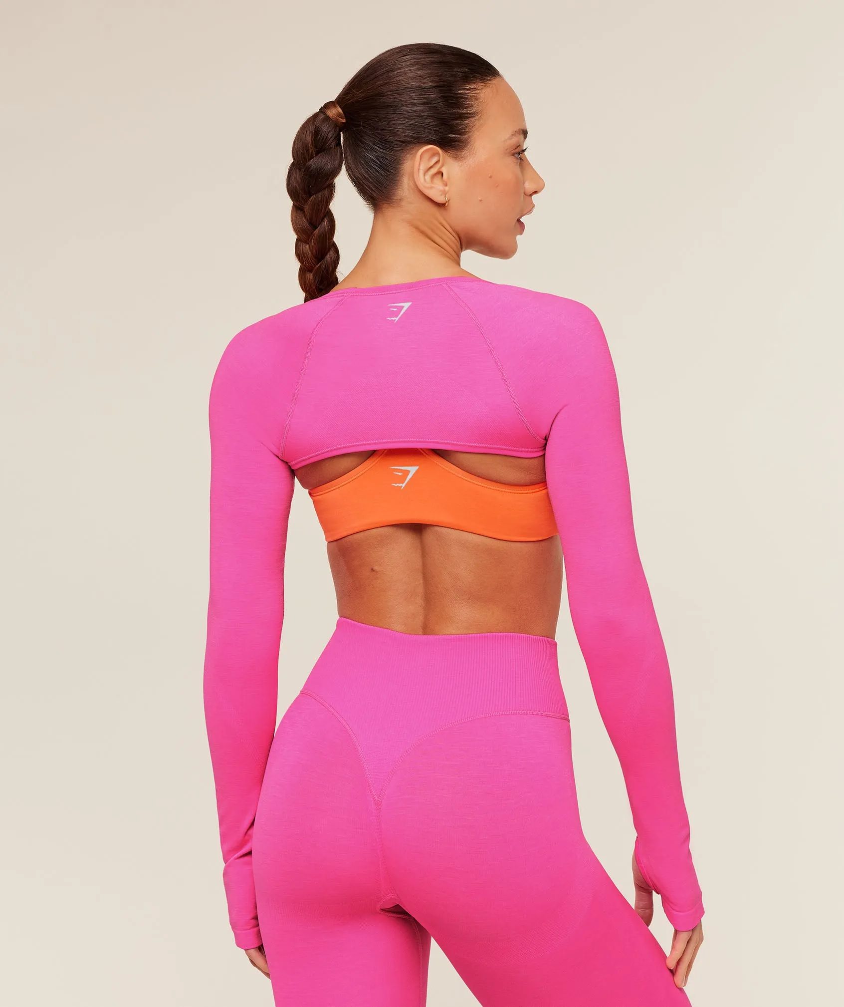 Gymshark Interval Seamless Shrug - Electric Pink sold by Gymshark product image thumbnail 3