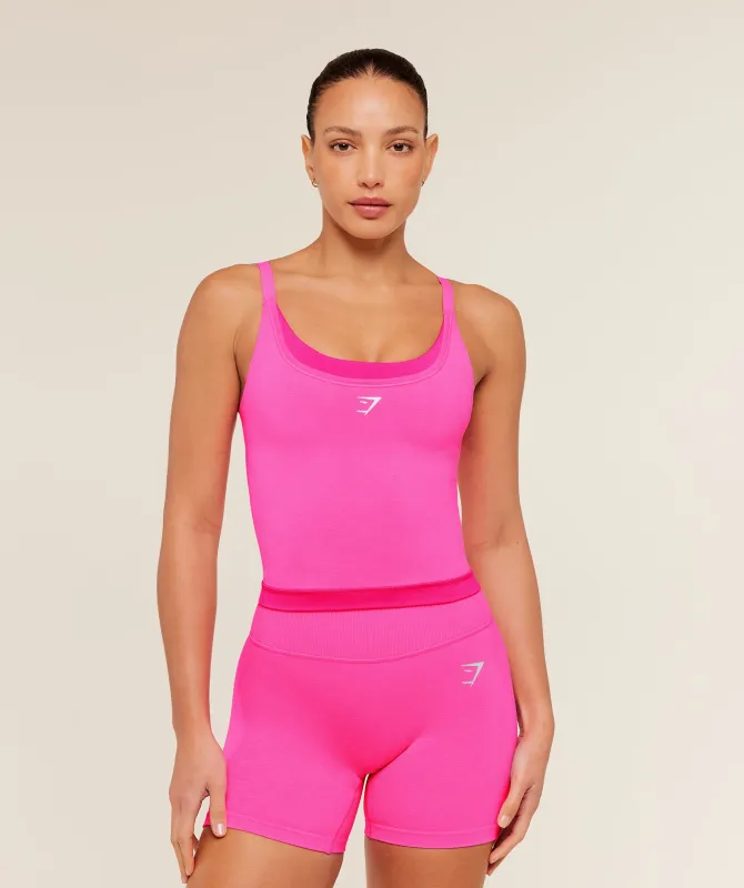 Gymshark Interval Seamless Midi Tank - Electric Pink/Super-Set Pink made by Gymshark