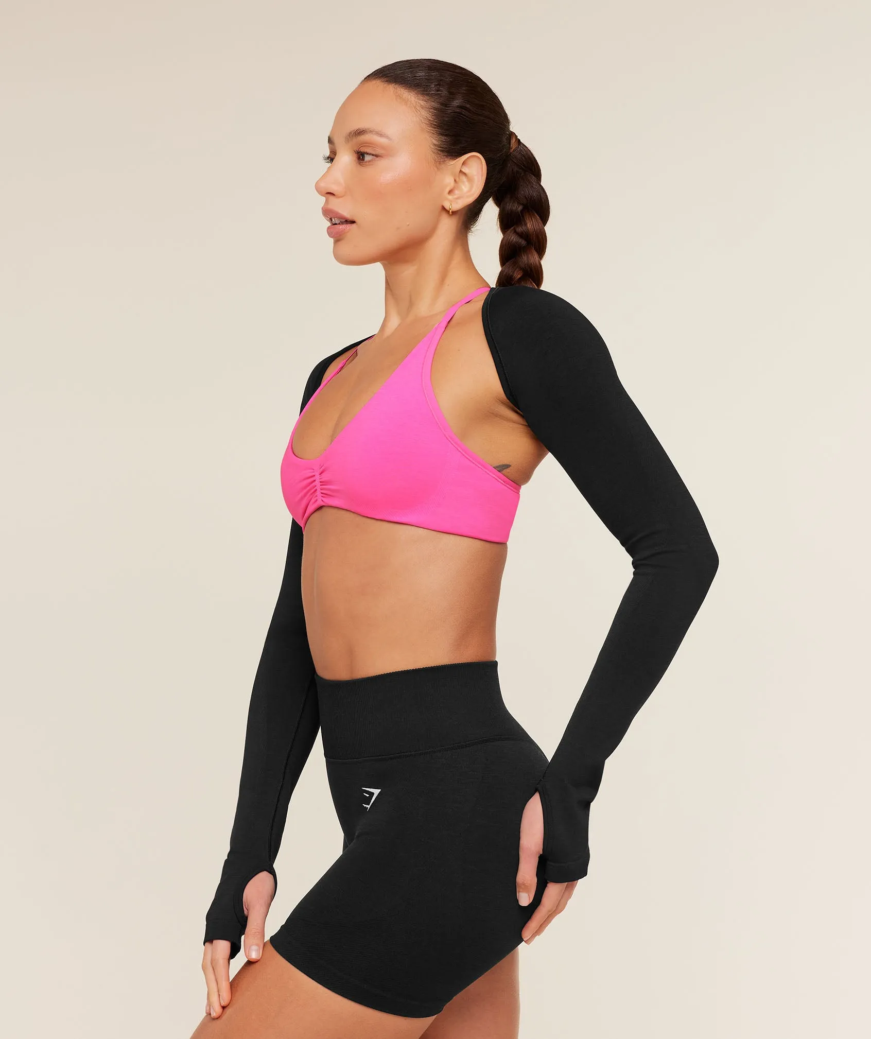 Gymshark Interval Seamless Shrug - Black sold by Gymshark product image thumbnail 4