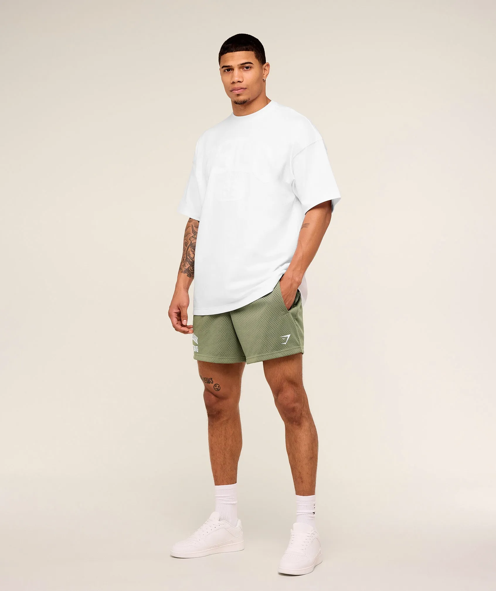 Gymshark Lifting Mesh 5" Shorts - Base Green sold by Gymshark product image thumbnail 4