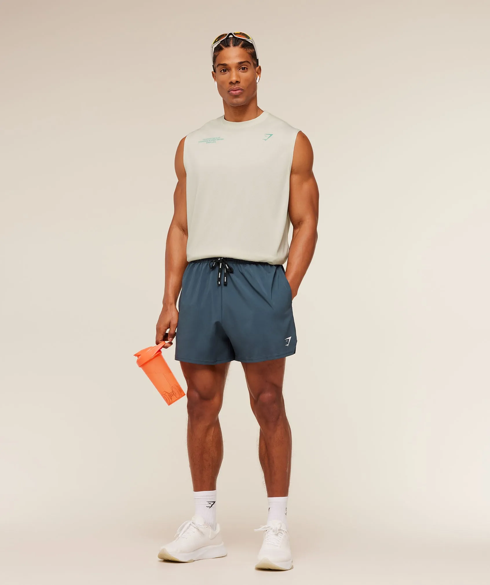 Gymshark Conditioning Club Washed Tank - Soft White/Pop Turquoise/Wash sold by Gymshark product image thumbnail 5