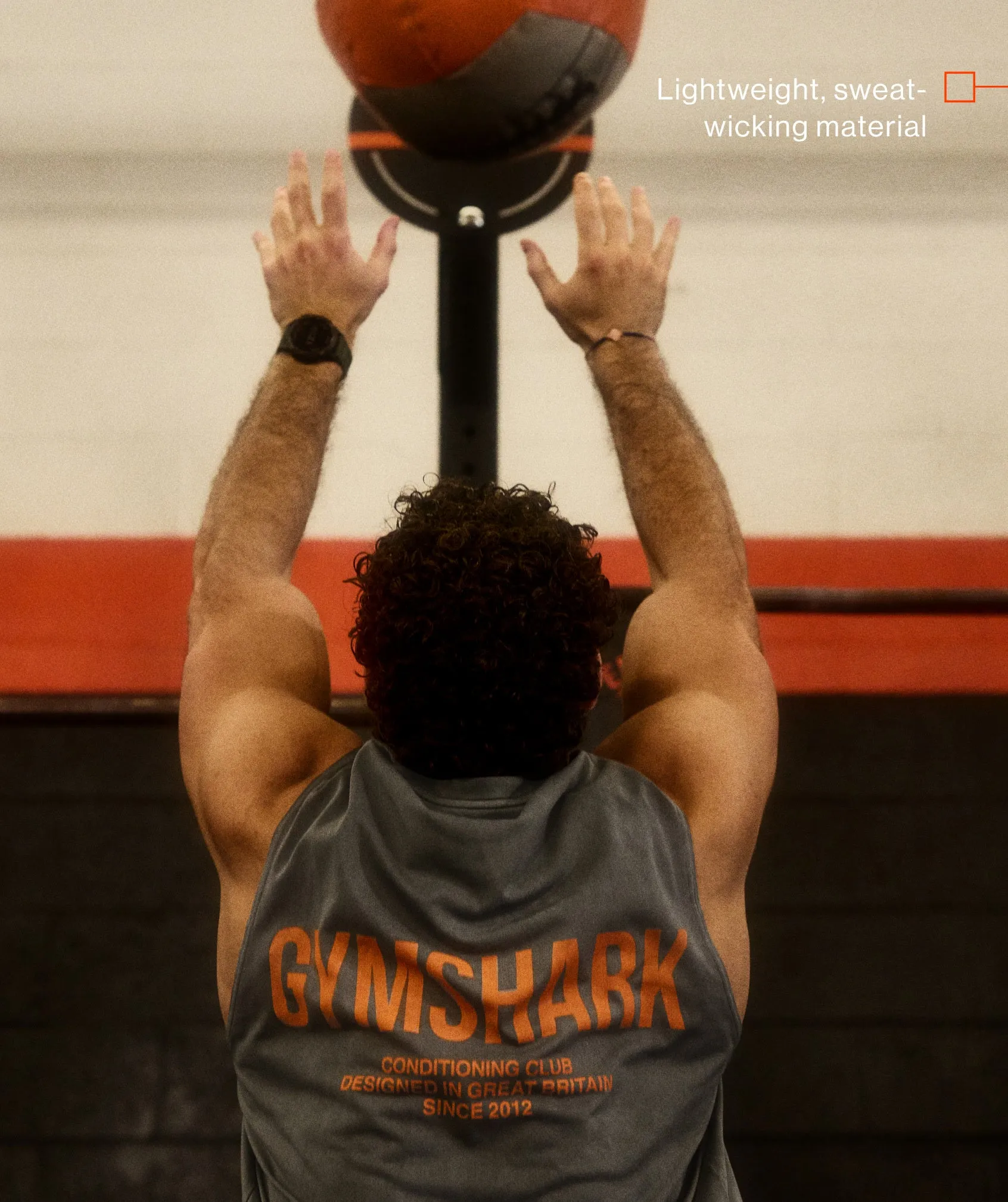 Gymshark Conditioning Club Washed Tank - Black/Dayglow Peach/Wash sold by Gymshark product image thumbnail 2