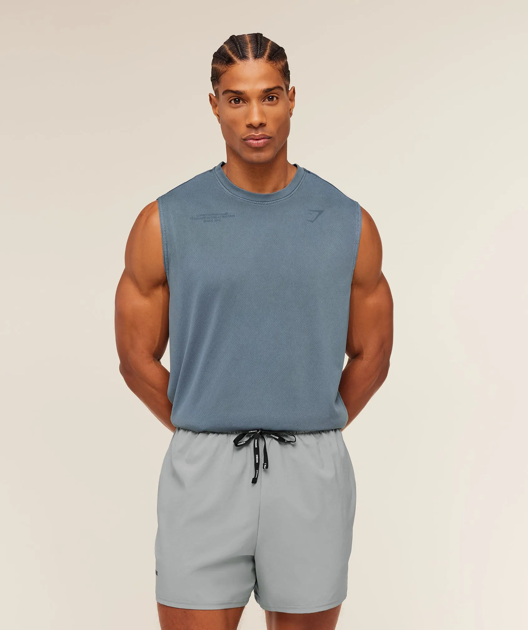 Gymshark Conditioning Club Washed Tank - Iron Blue/Wash sold by Gymshark product image thumbnail 3