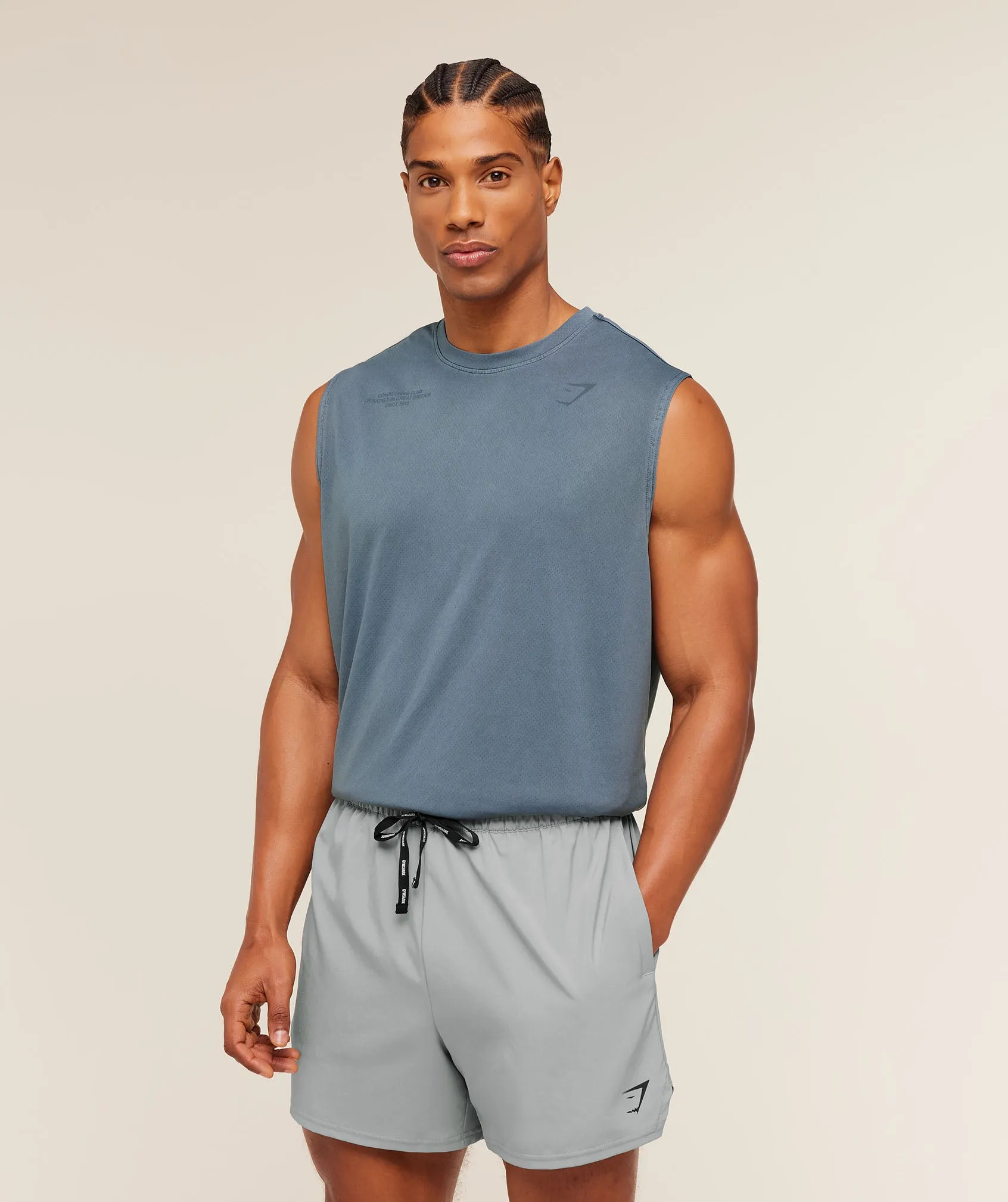 Gymshark Conditioning Club Washed Tank - Iron Blue/Wash sold by Gymshark product image thumbnail 4