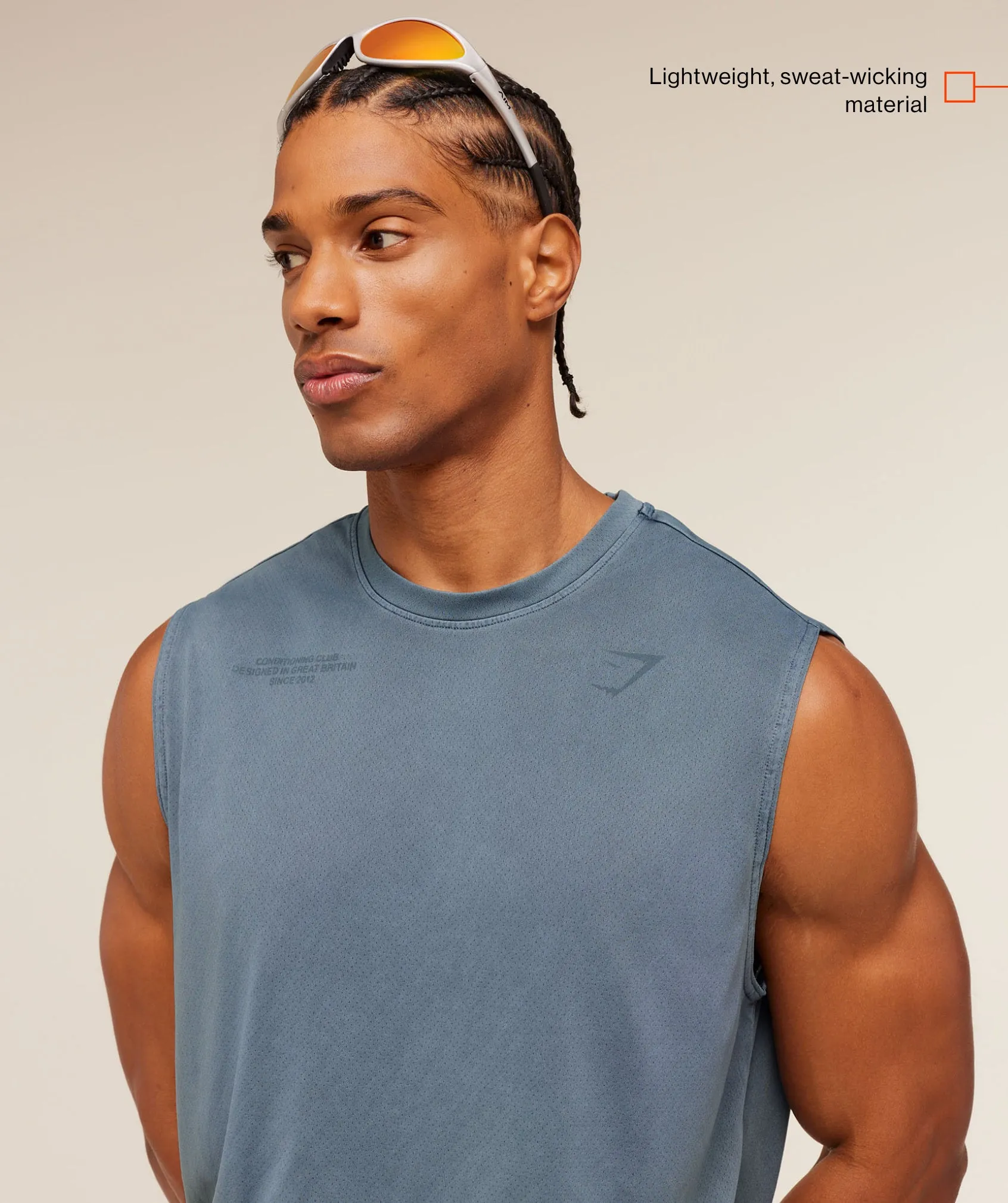 Gymshark Conditioning Club Washed Tank - Iron Blue/Wash sold by Gymshark product image thumbnail 2