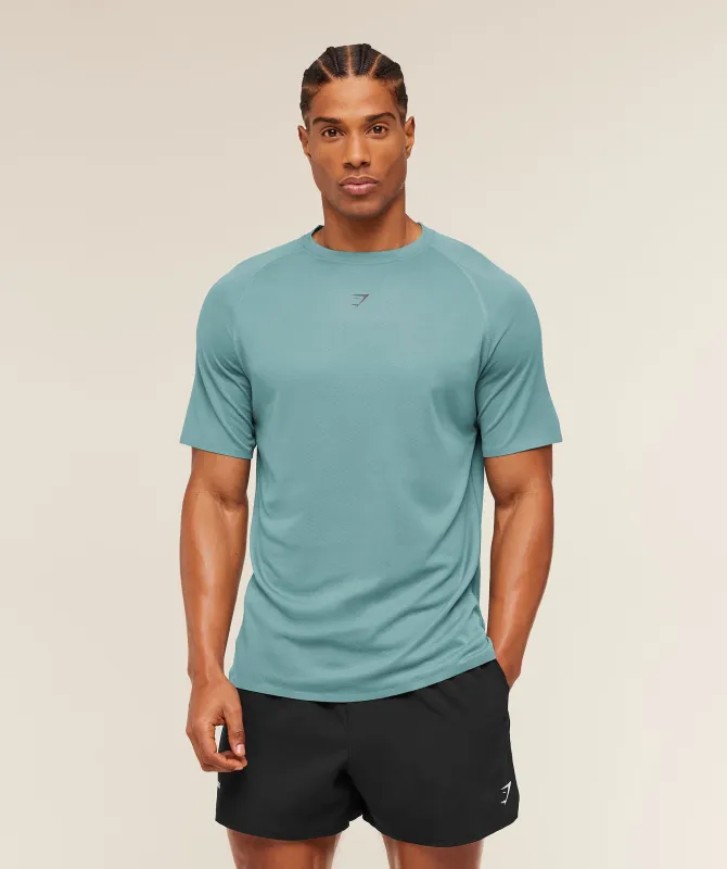 Gymshark Hybrid Engineered Jacquard T-Shirt - Storm Blue made by Gymshark