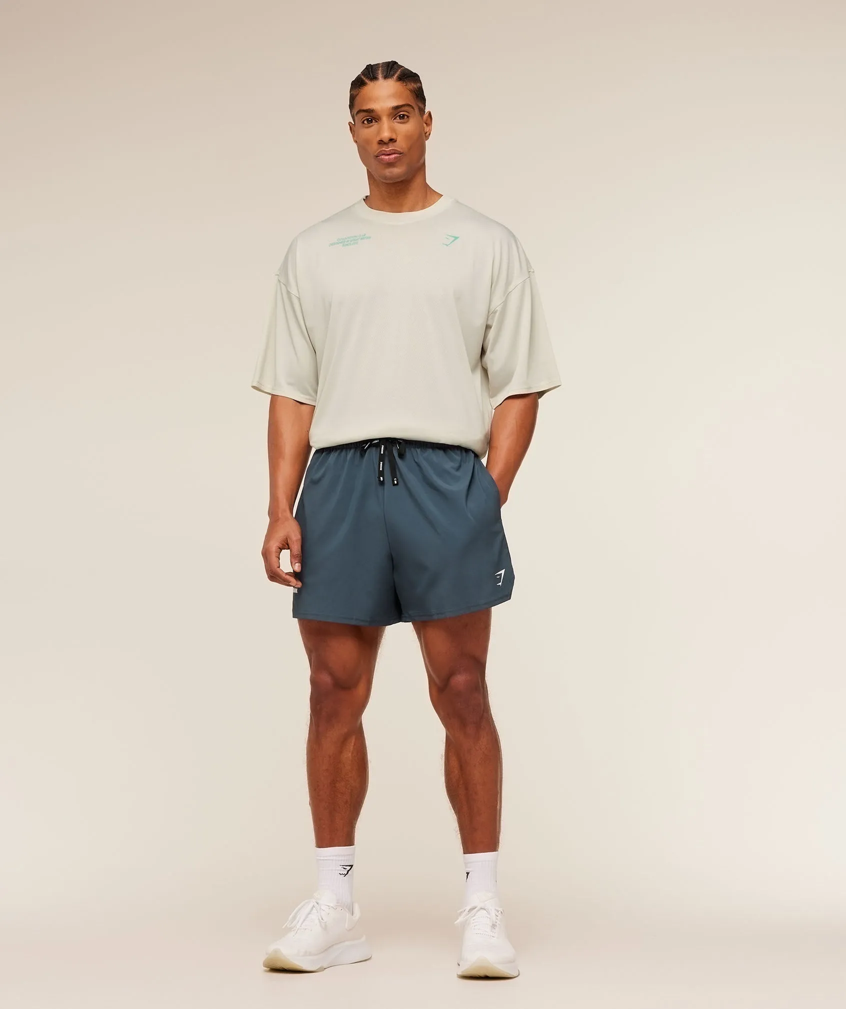 Gymshark Conditioning Club Washed T-Shirt - Soft White/Pop Turquoise/Wash sold by Gymshark product image thumbnail 5