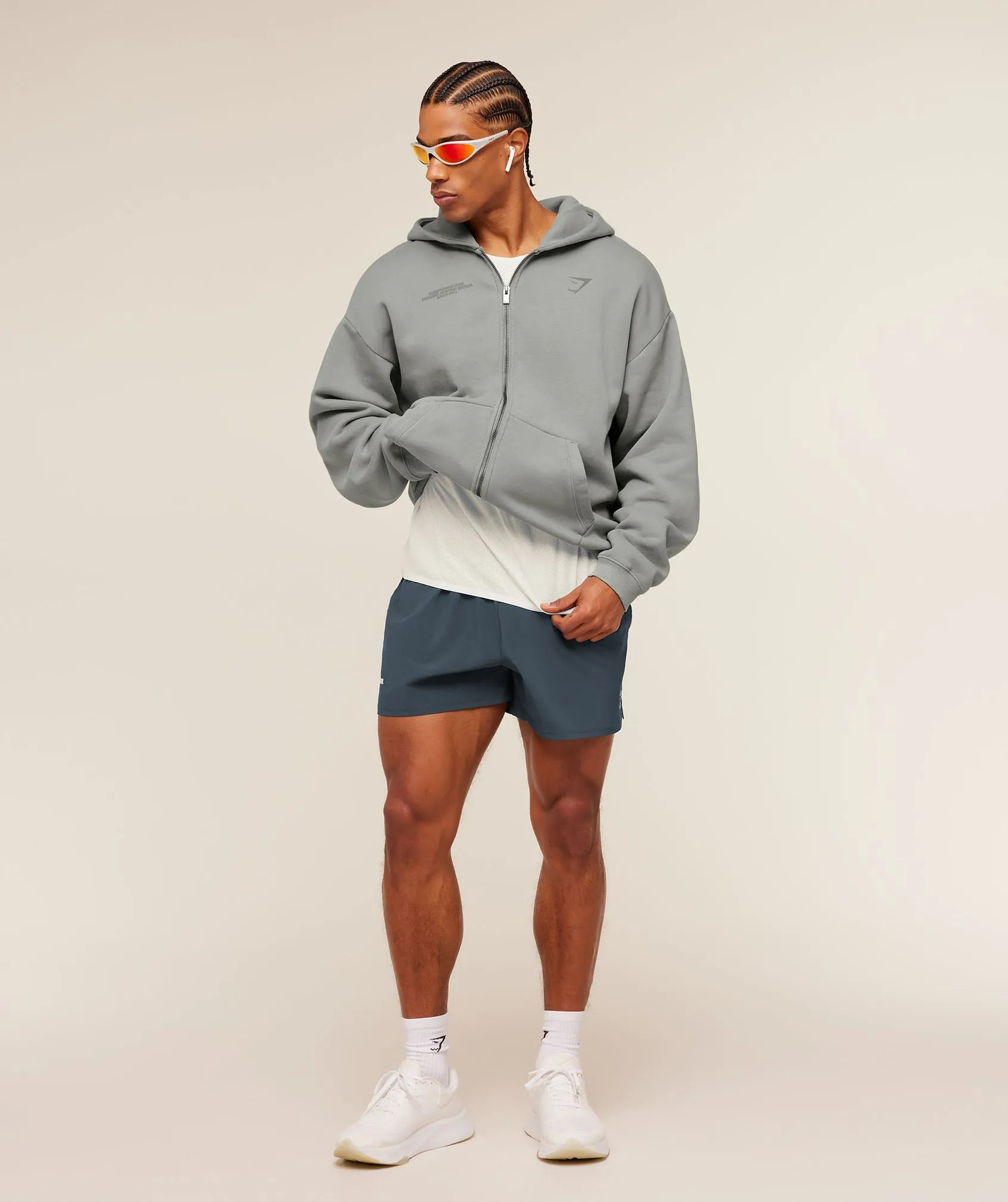 Gymshark Conditioning Club Washed Zip Through Hoodie - Smokey Grey/Wash sold by Gymshark product image thumbnail 4