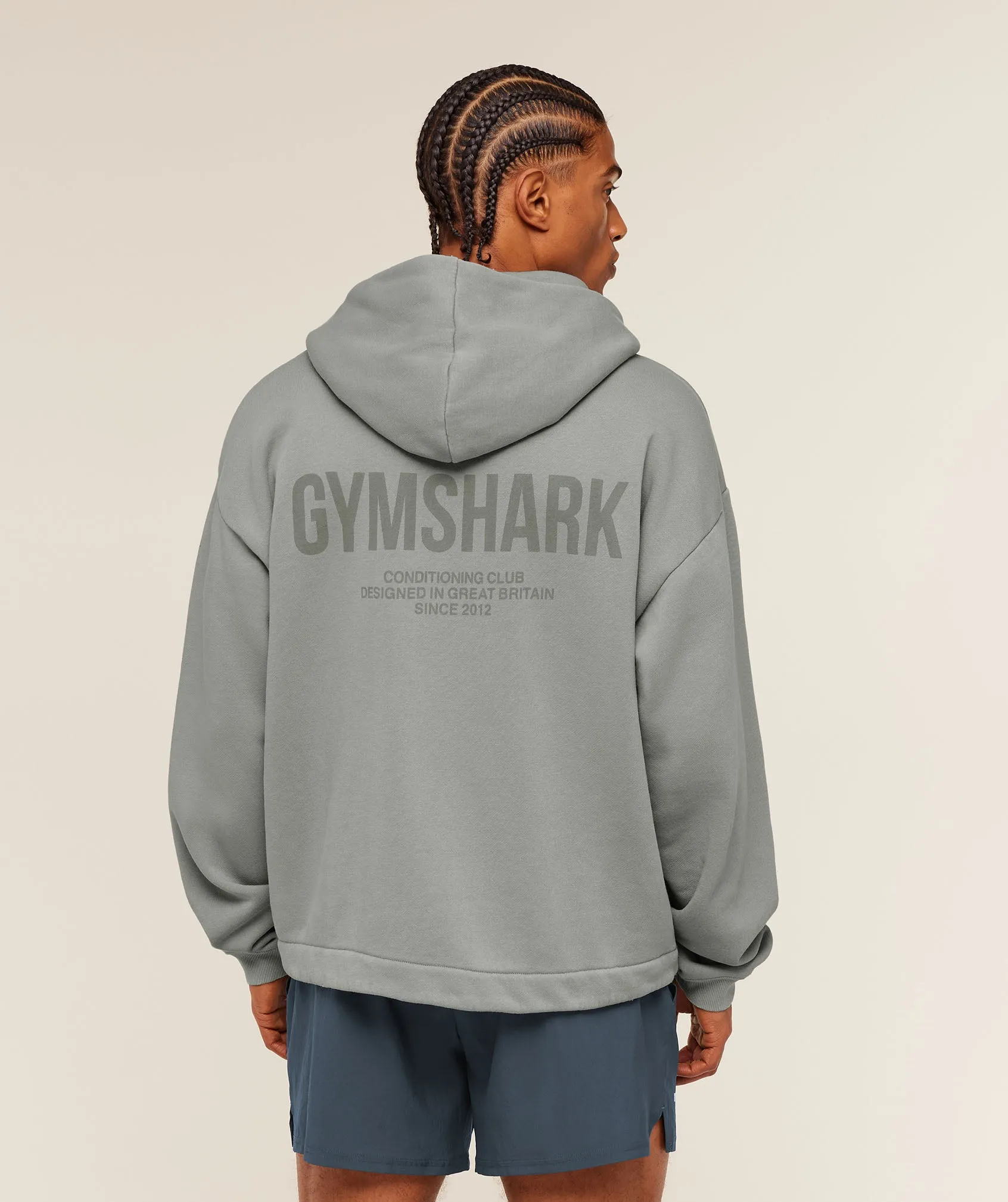 Gymshark Conditioning Club Washed Zip Through Hoodie - Smokey Grey/Wash sold by Gymshark product image thumbnail 3
