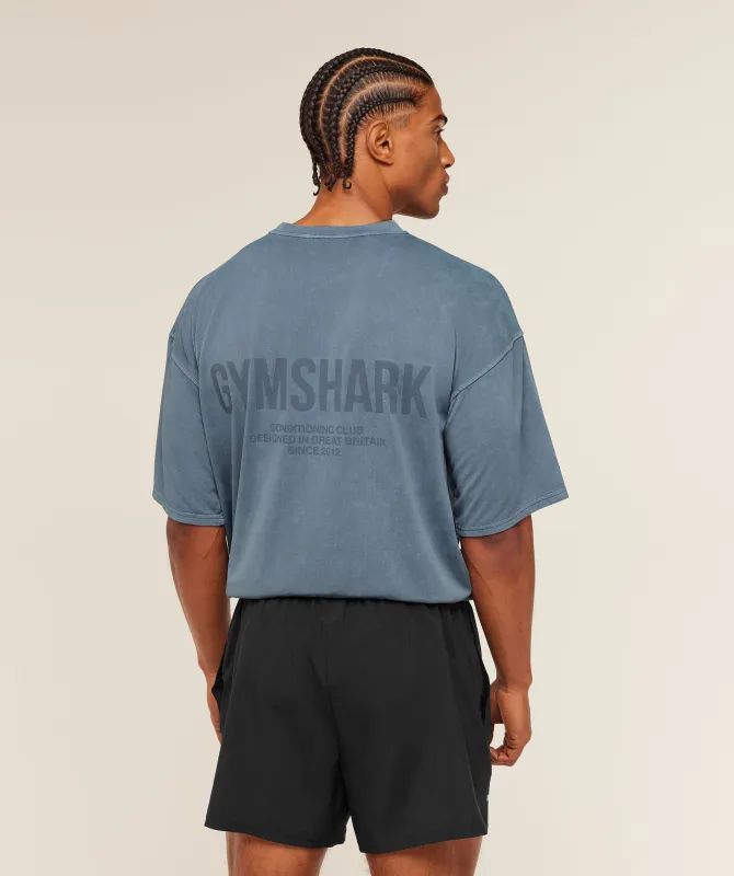 Gymshark Conditioning Club Washed T-Shirt - Iron Blue/Wash made by Gymshark