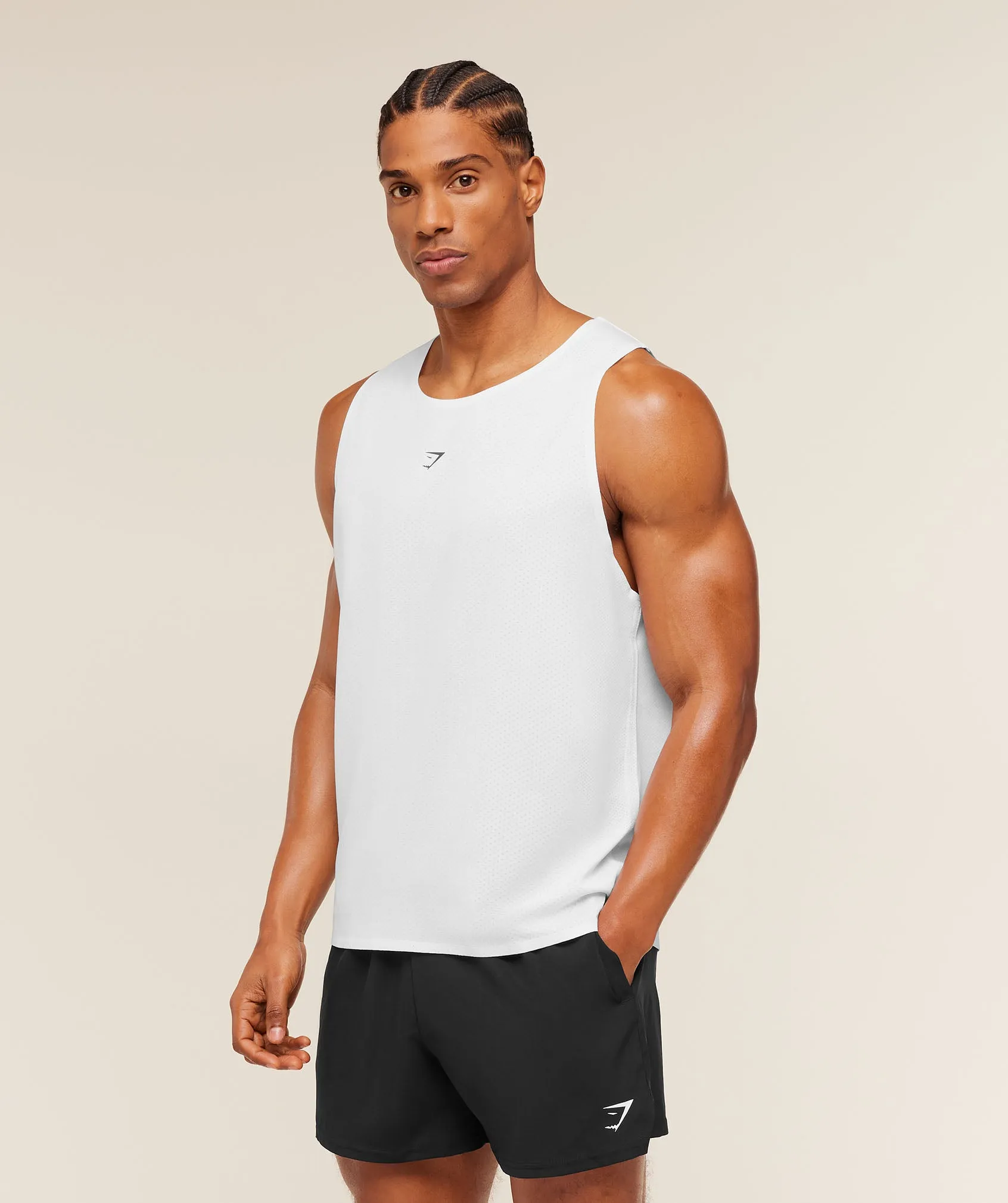 Gymshark Hybrid Engineered Jacquard Tank - White sold by Gymshark product image thumbnail 4