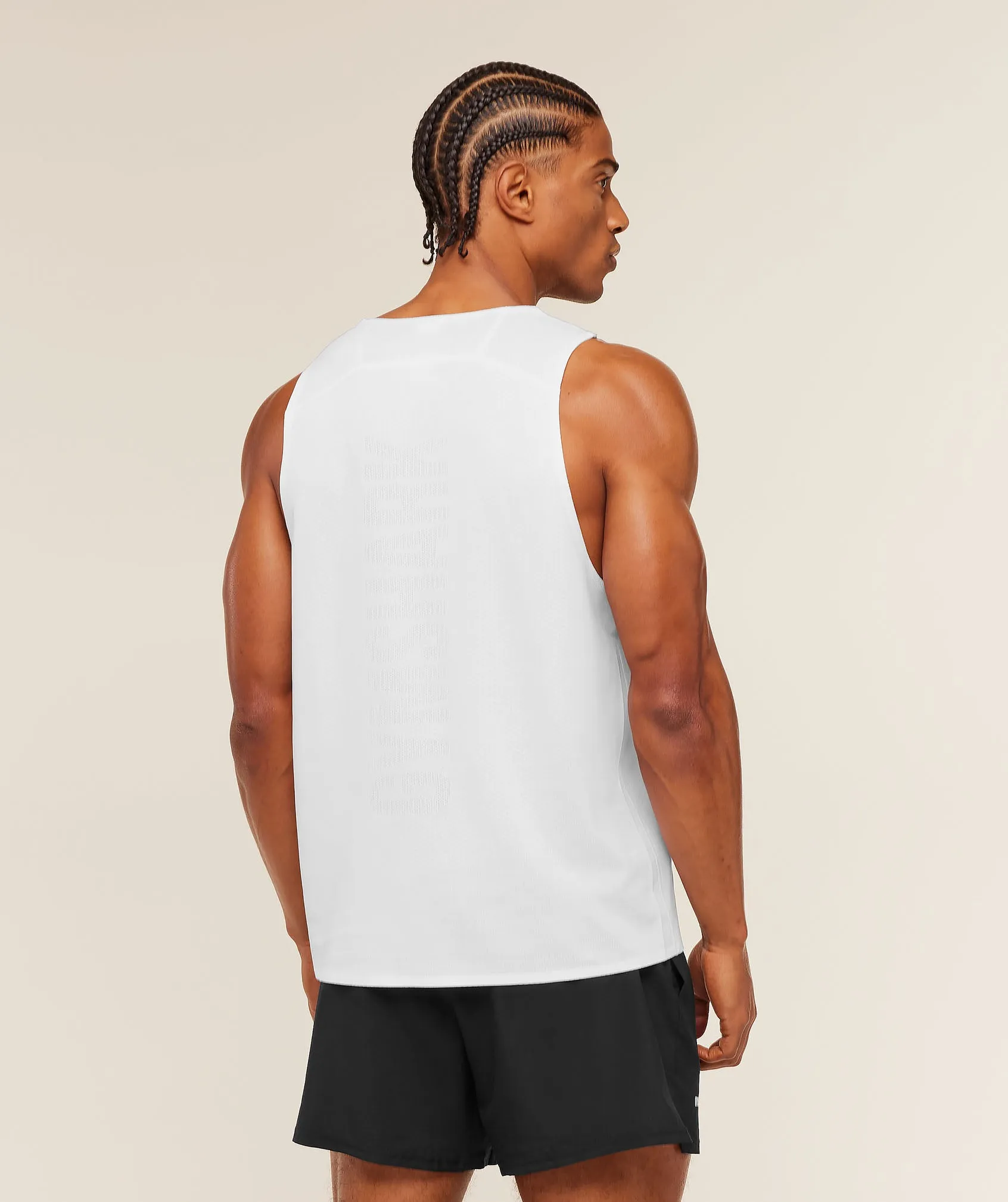 Gymshark Hybrid Engineered Jacquard Tank - White sold by Gymshark product image thumbnail 3