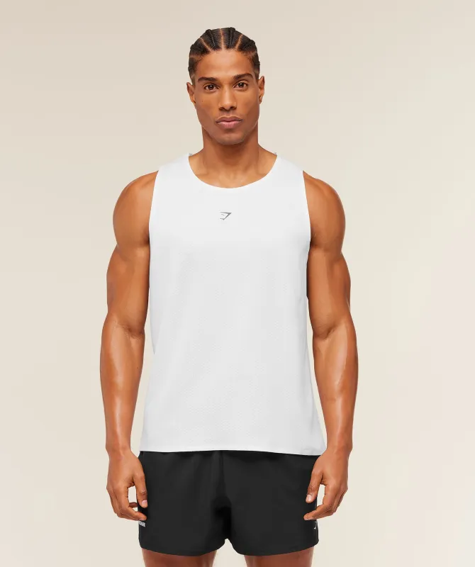 Gymshark Hybrid Engineered Jacquard Tank - White made by Gymshark