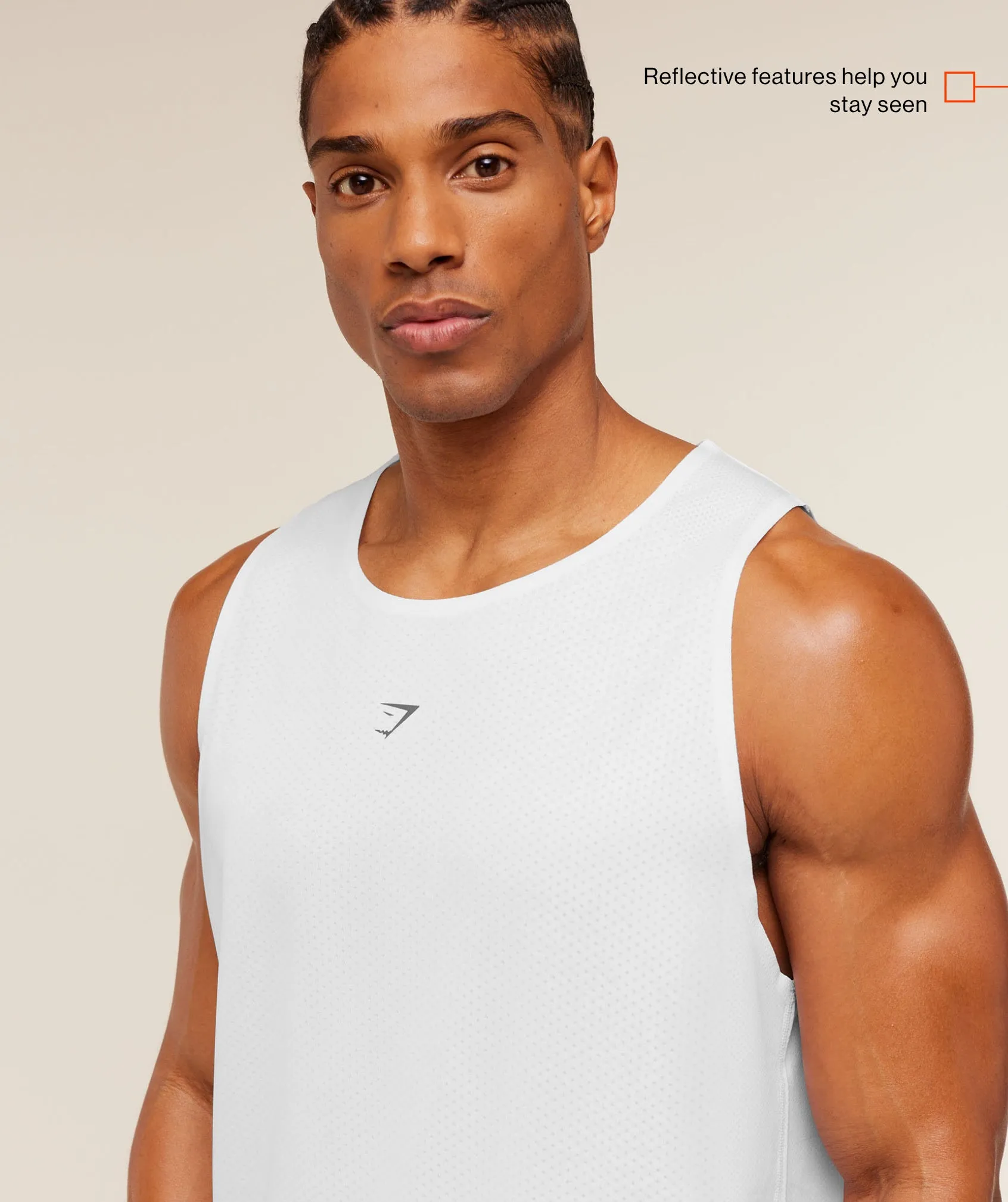 Gymshark Hybrid Engineered Jacquard Tank - White sold by Gymshark product image thumbnail 2