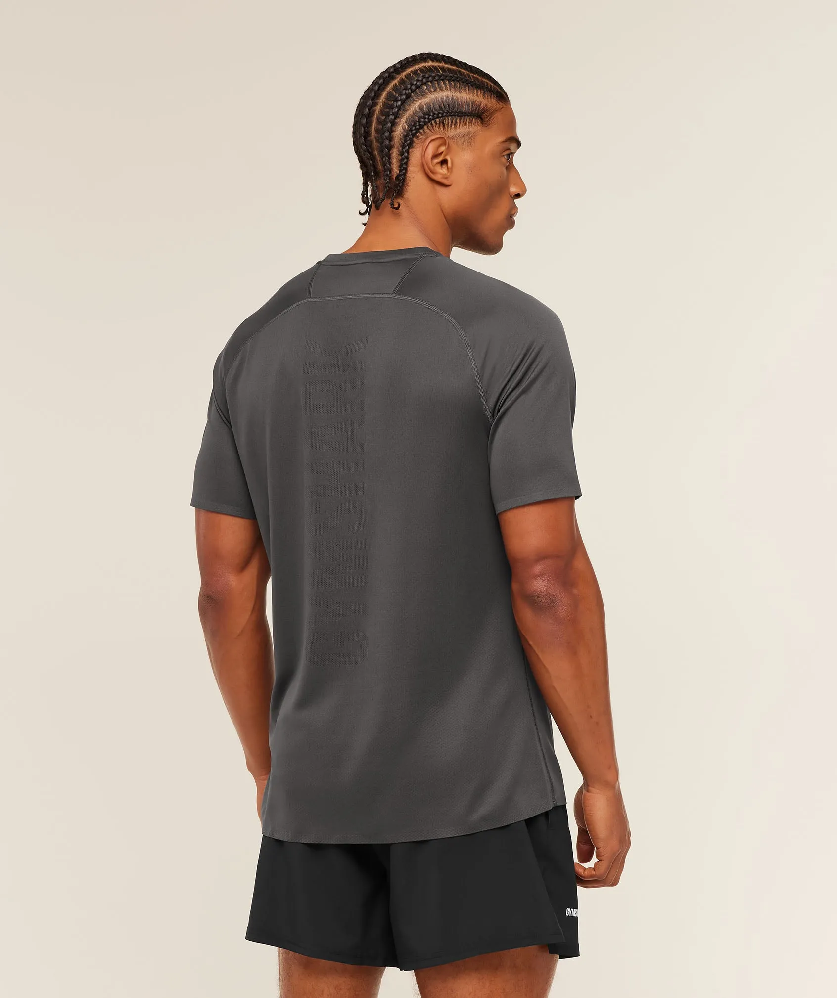 Gymshark Hybrid Engineered Jacquard T-Shirt - Grey sold by Gymshark product image thumbnail 3