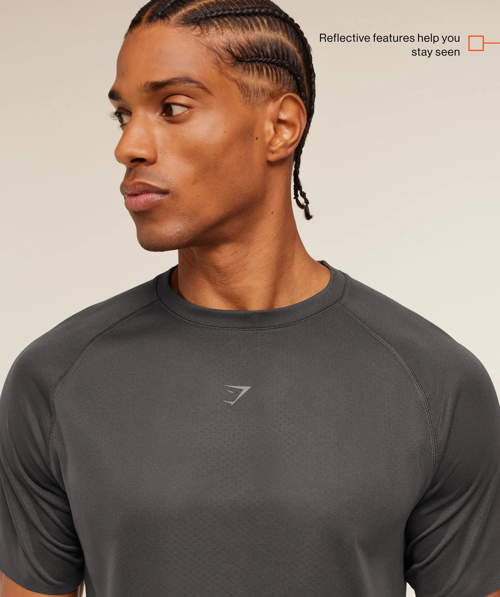 Gymshark Hybrid Engineered Jacquard T-Shirt - Grey sold by Gymshark product image thumbnail 2