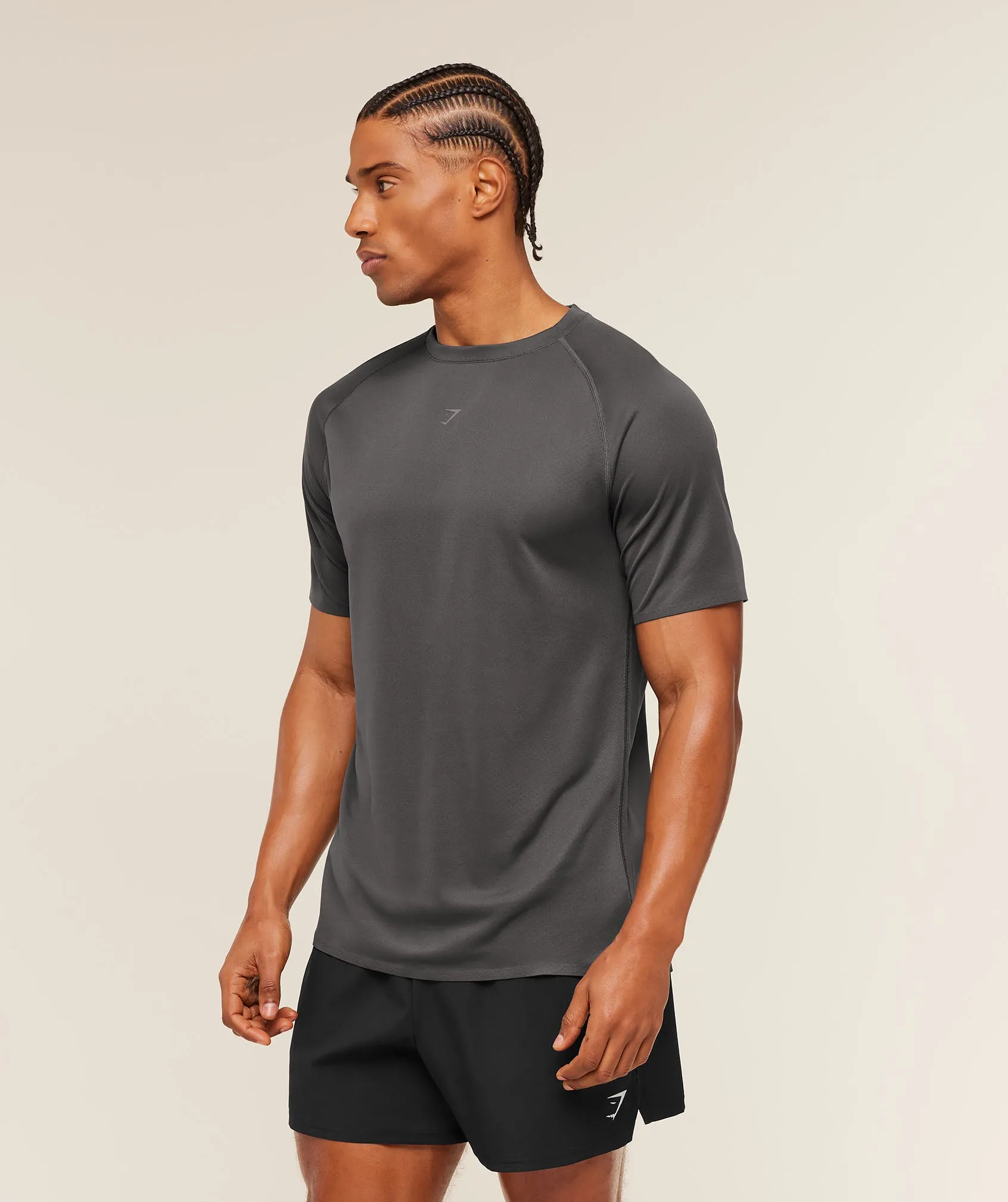 Gymshark Hybrid Engineered Jacquard T-Shirt - Grey sold by Gymshark product image thumbnail 4