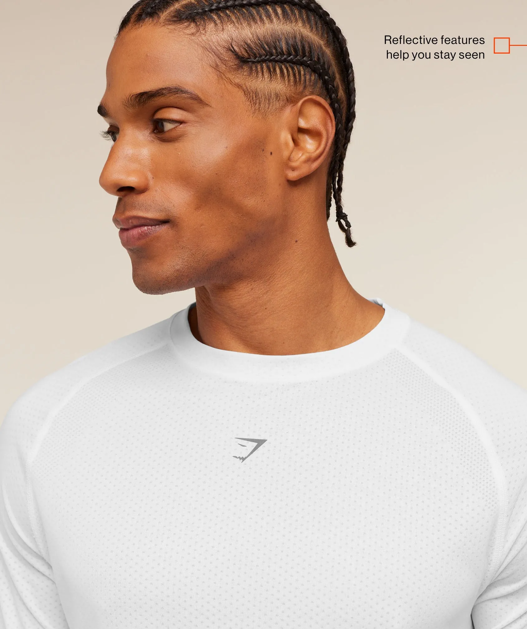 Gymshark Hybrid Engineered Jacquard T-Shirt - White sold by Gymshark product image thumbnail 2