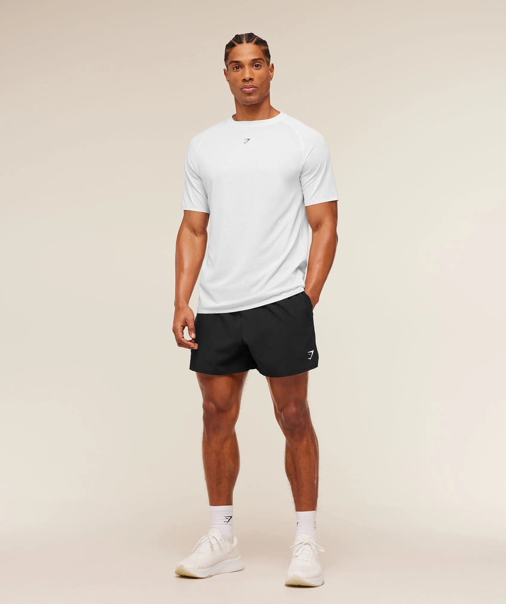 Gymshark Hybrid Engineered Jacquard T-Shirt - White sold by Gymshark product image thumbnail 5