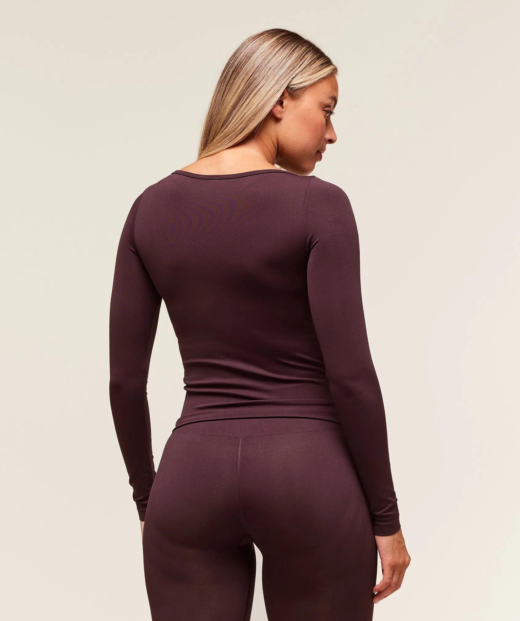 Gymshark Everyday Seamless Wide Neck Long Sleeve Top - Cherry Purple sold by Gymshark product image thumbnail 2
