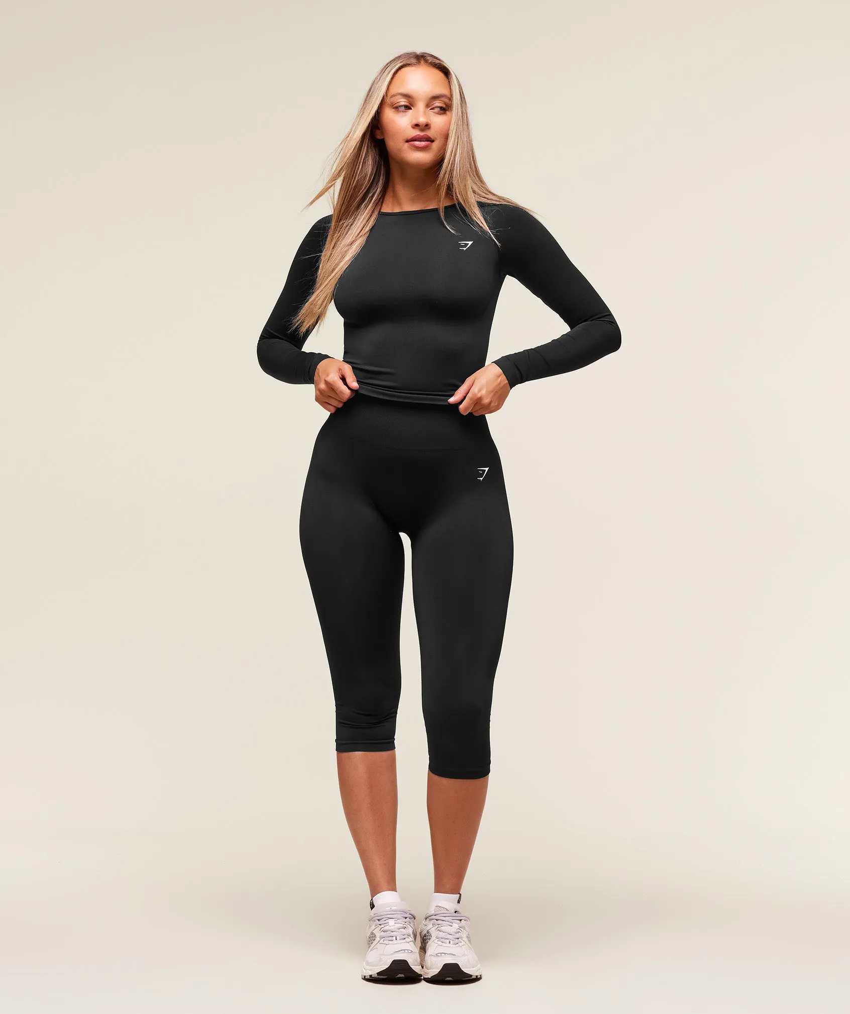 Gymshark Everyday Seamless Wide Neck Long Sleeve Top - Black sold by Gymshark product image thumbnail 5