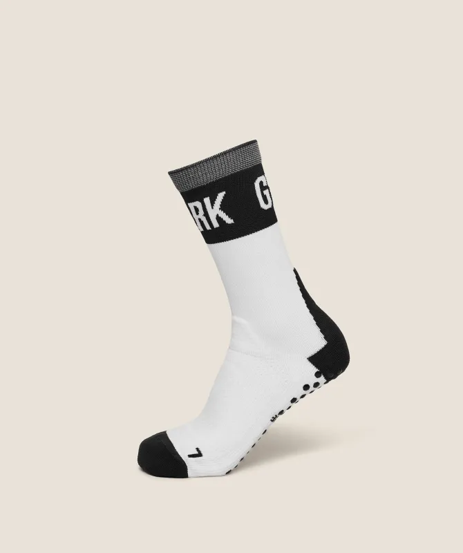 Gymshark Hybrid Training Grip Socks Single - White/Black made by Gymshark