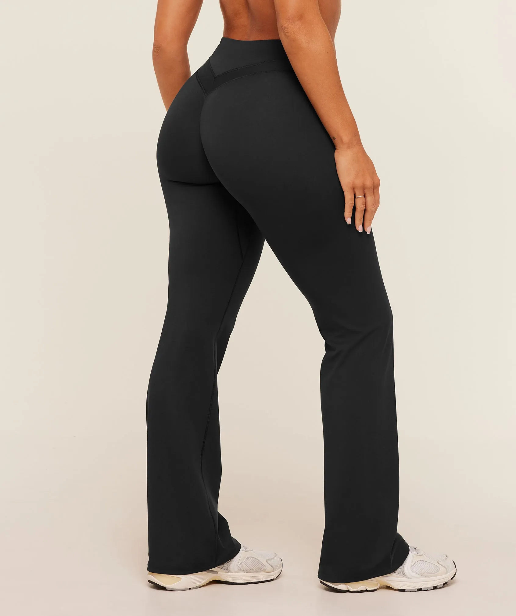Gymshark Whitney Mid-High Rise Flared Leggings - Black sold by Gymshark product image thumbnail 3
