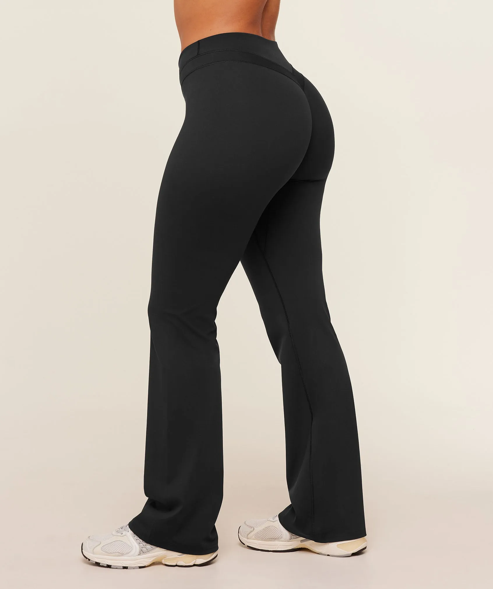 Gymshark Whitney Mid-High Rise Flared Leggings - Black sold by Gymshark product image thumbnail 4