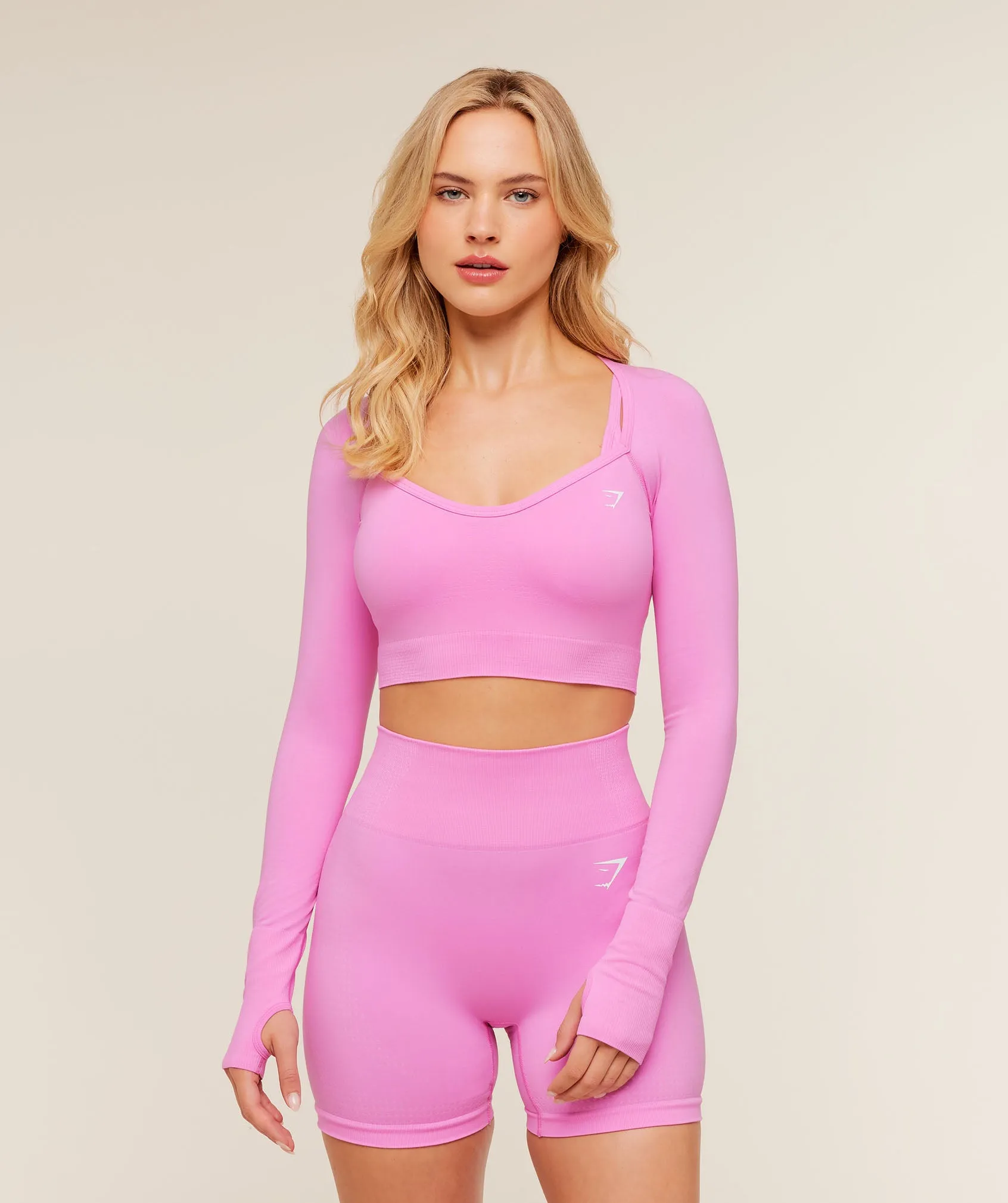 Gymshark Vital Sweetheart Neck Crop Top - Focus Pink sold by Gymshark