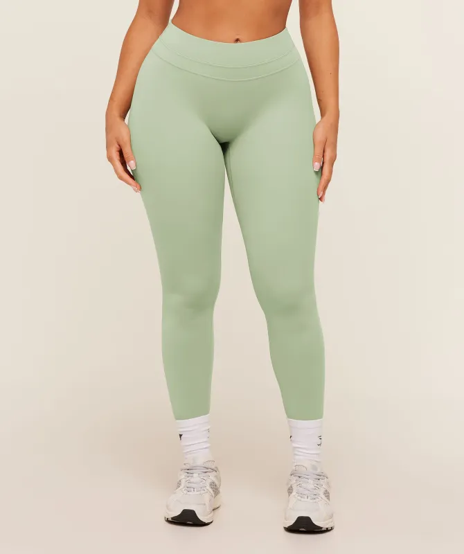 Gymshark Whitney Mid-High Rise Legging - Haze Green made by Gymshark