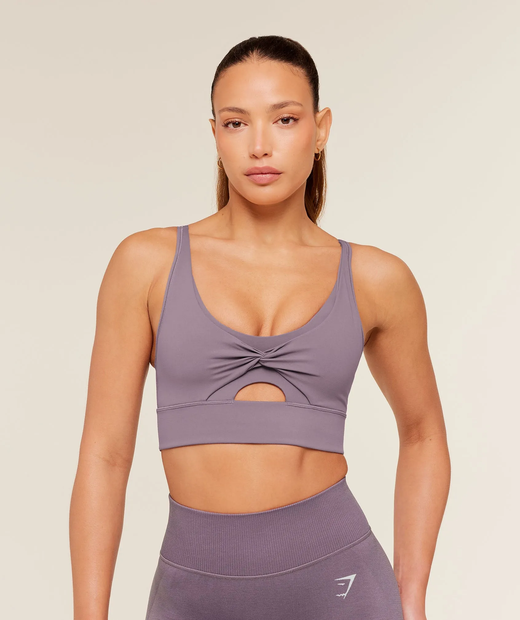 Gymshark Twist Front Sports Bra - Dusk Purple sold by Gymshark