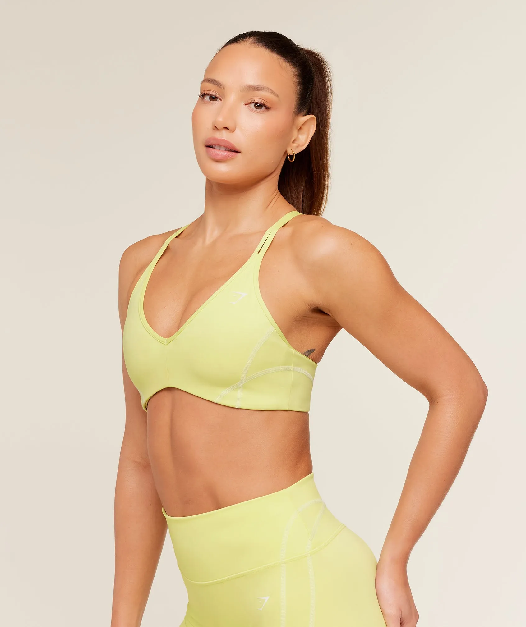 Gymshark Volt Light Support Sports Bra - Sorbet Yellow/White sold by Gymshark product image thumbnail 3