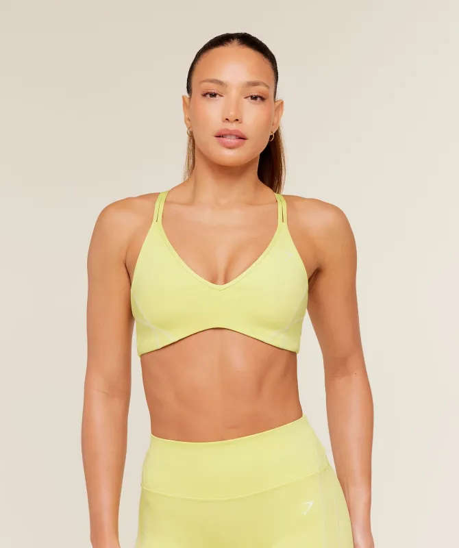 Gymshark Volt Light Support Sports Bra - Sorbet Yellow/White made by Gymshark