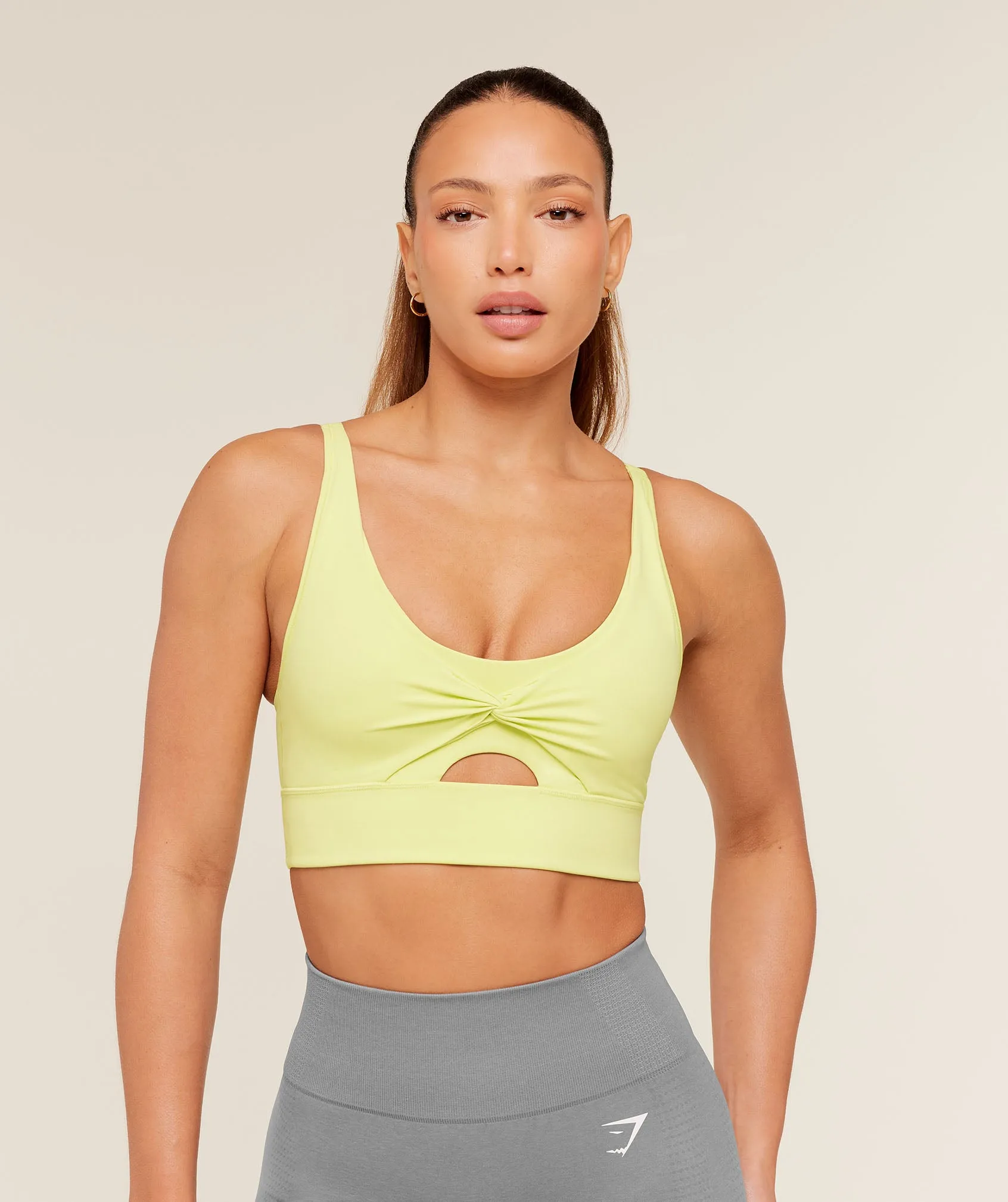 Gymshark Twist Front Sports Bra - Sorbet Yellow sold by Gymshark